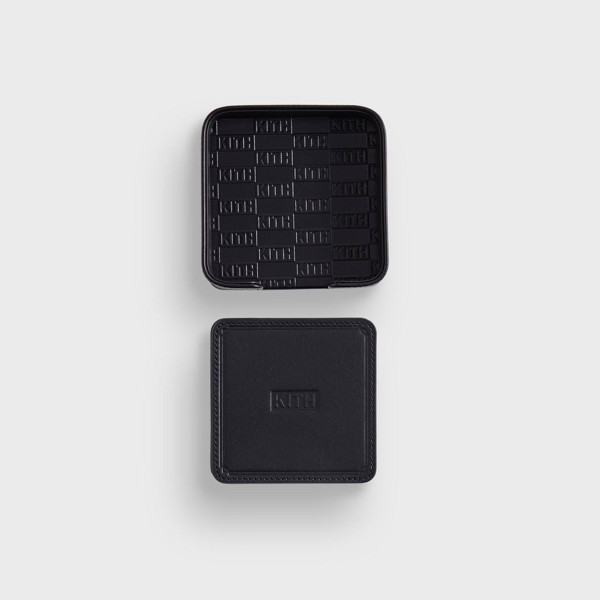 Kith Monogram Leather Coasters - Black
