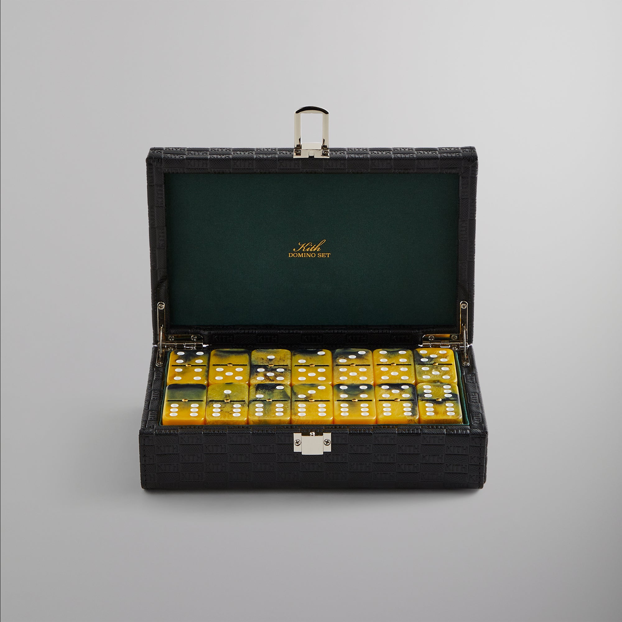 Kithmas Monogram Leather Domino Set - Black