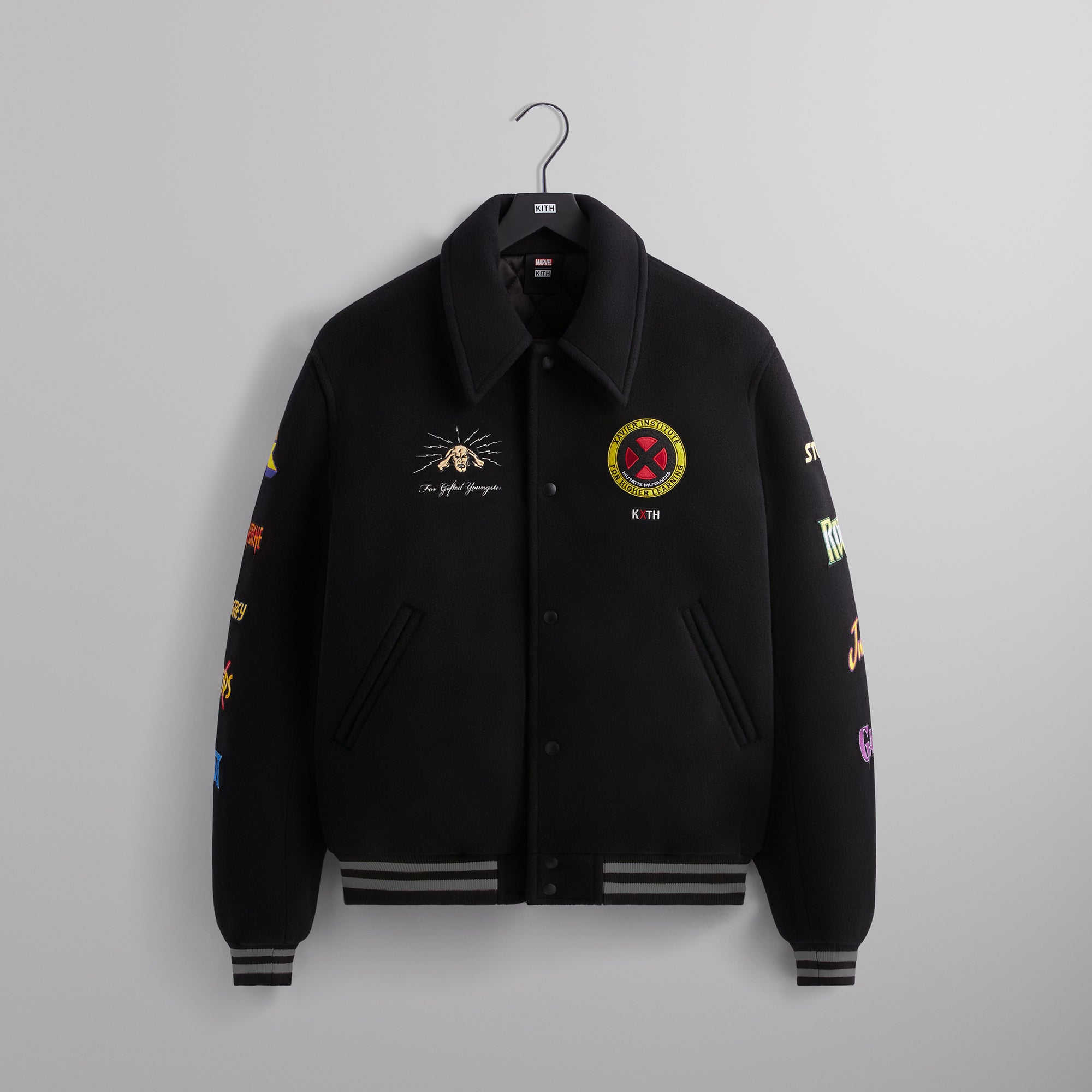 Marvel | Kith for X-Men Wool Varsity Jacket - Black