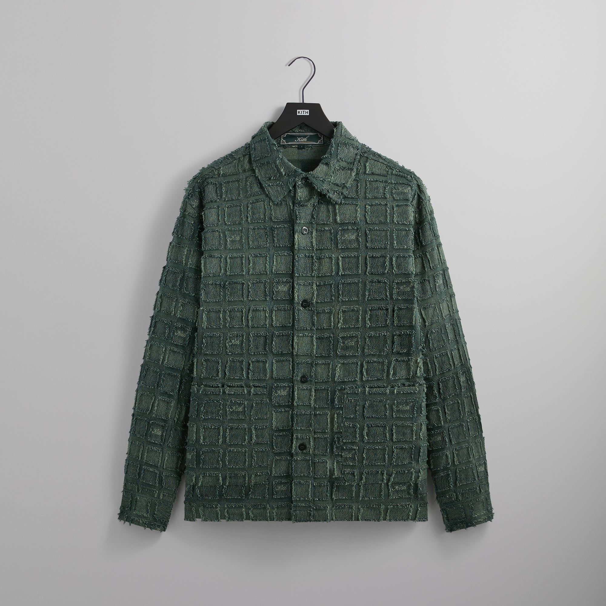 Kith Fils Coupe Check Long Sleeves Boxy Collared Overshirt - Stadium