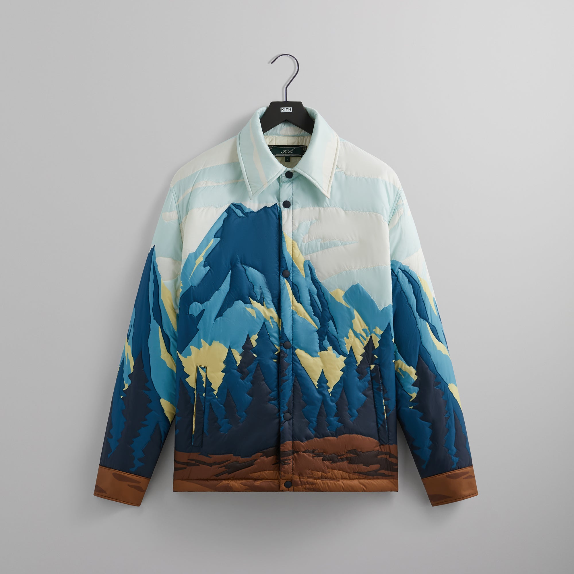 Kith Patchwork Brixton Puffed Shirt Jacket - Helium