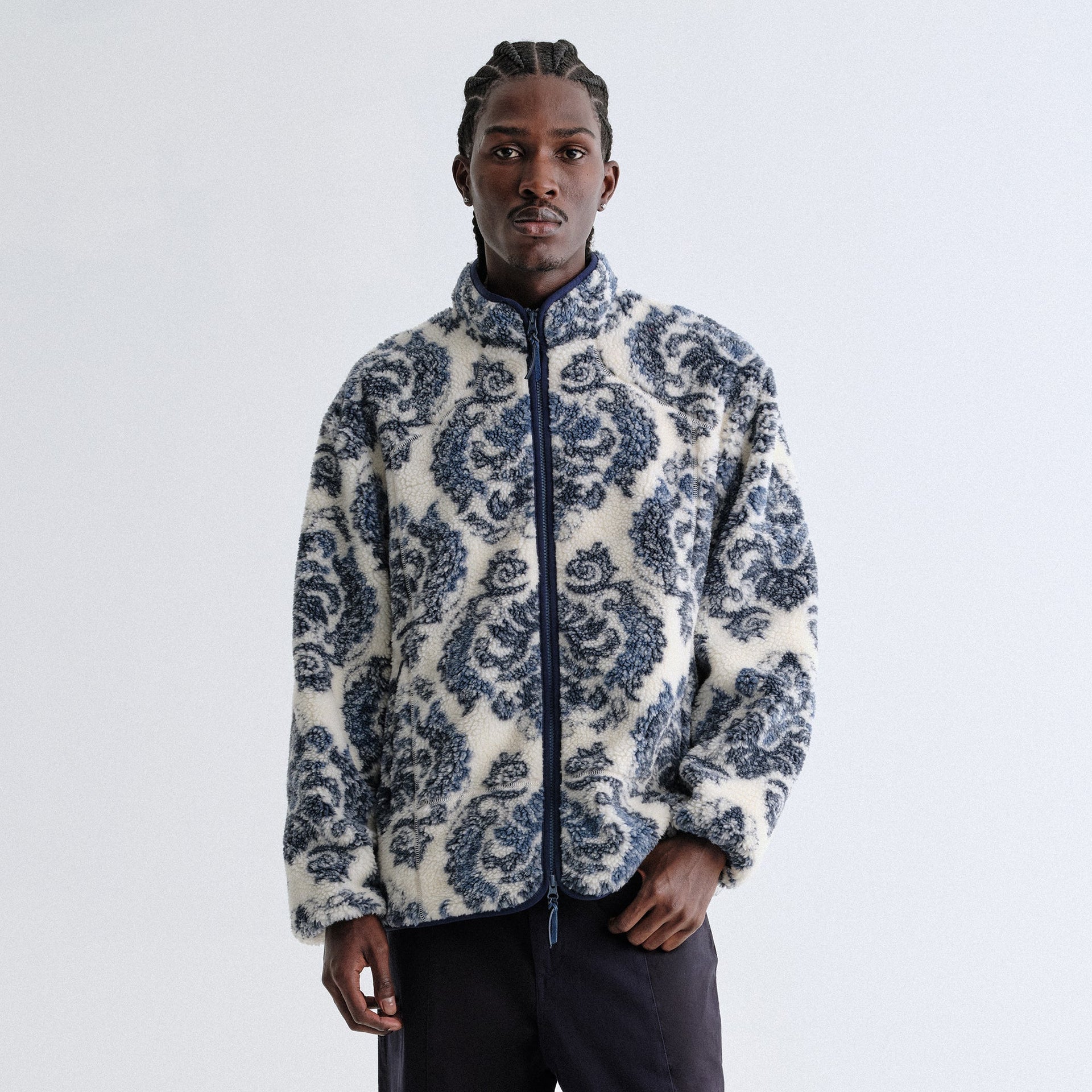 Kith Damask Floral Sherpa Harper Jacket - Sandrift
