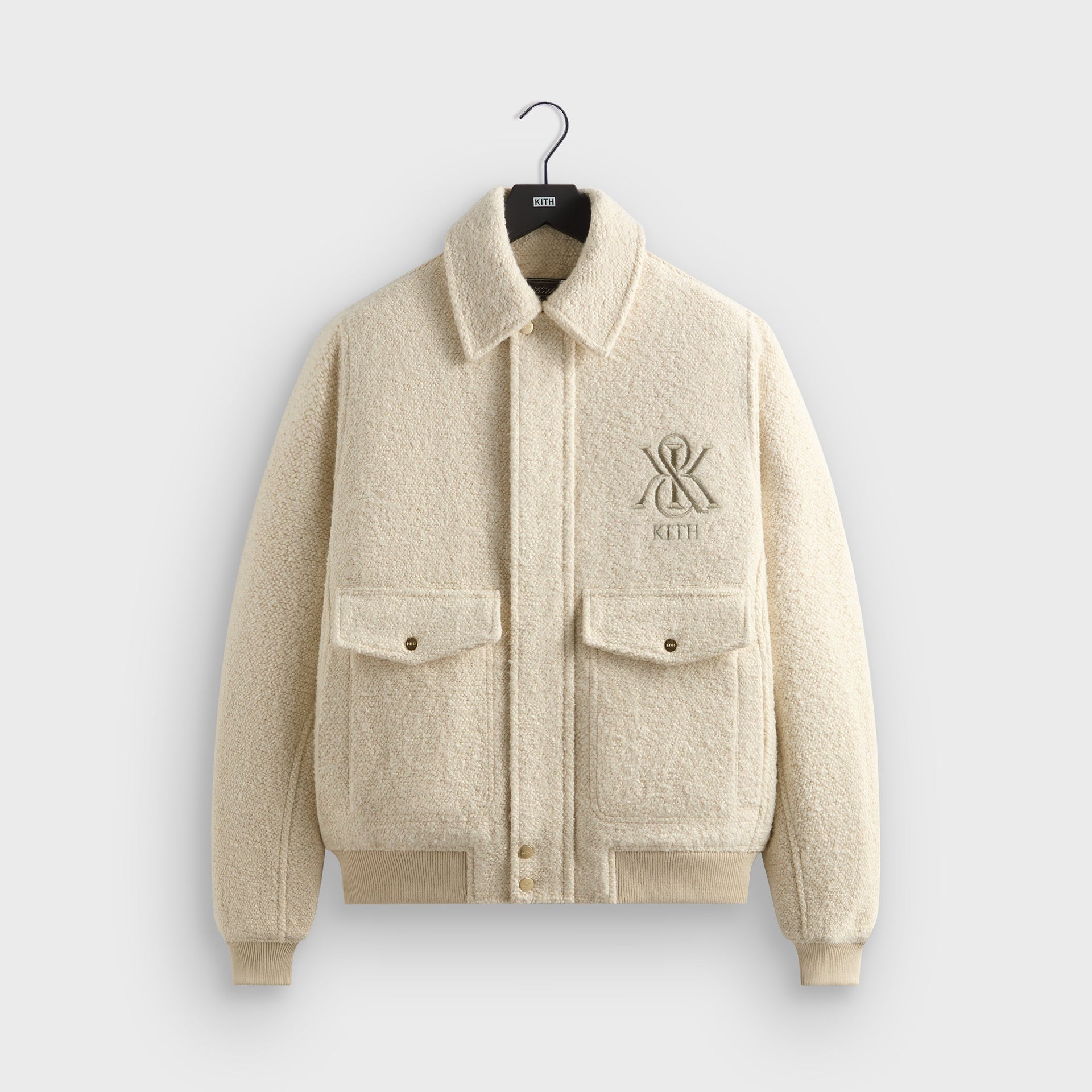Kith Boucle Hawthorne Flight Jacket - Sandrift