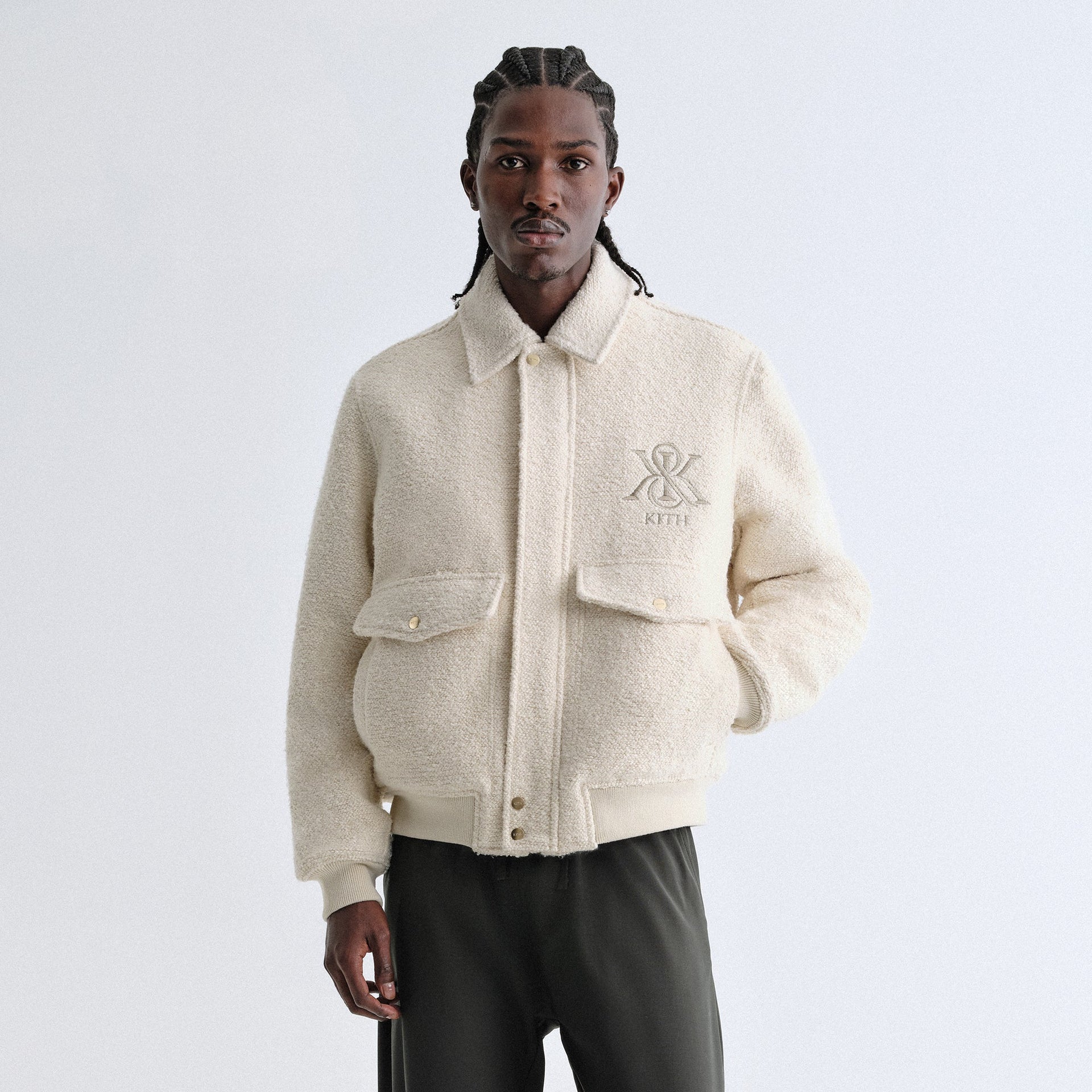 Kith Boucle Hawthorne Flight Jacket - Sandrift