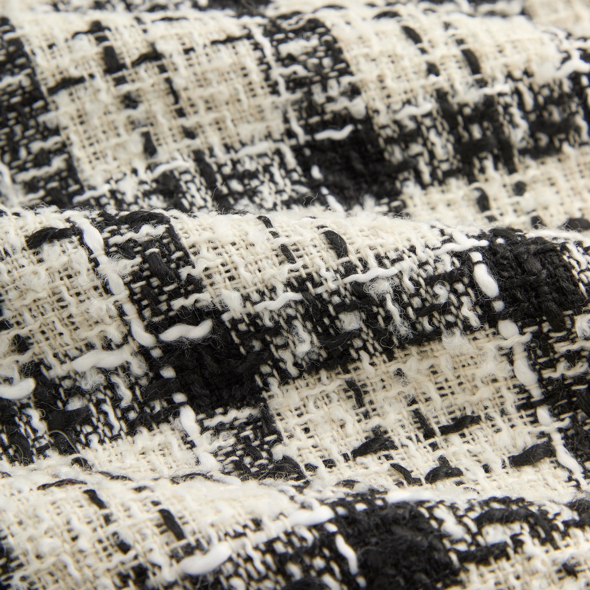 &Kin Windowpane Boucle Long Shirt Boxy Collared Overshirt - Sandrift