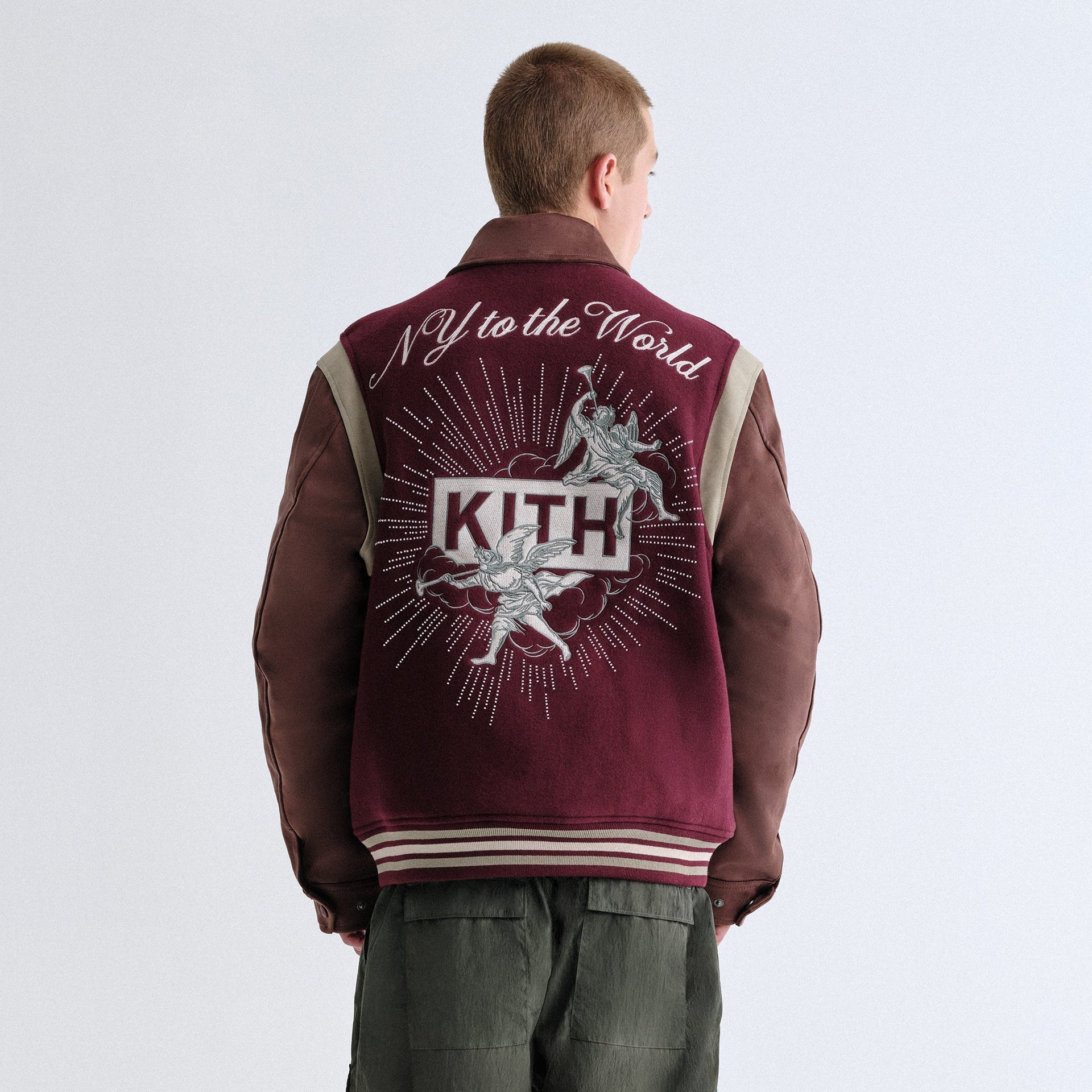 Kith Wool & Microsuede Varsity Jacket - Magma