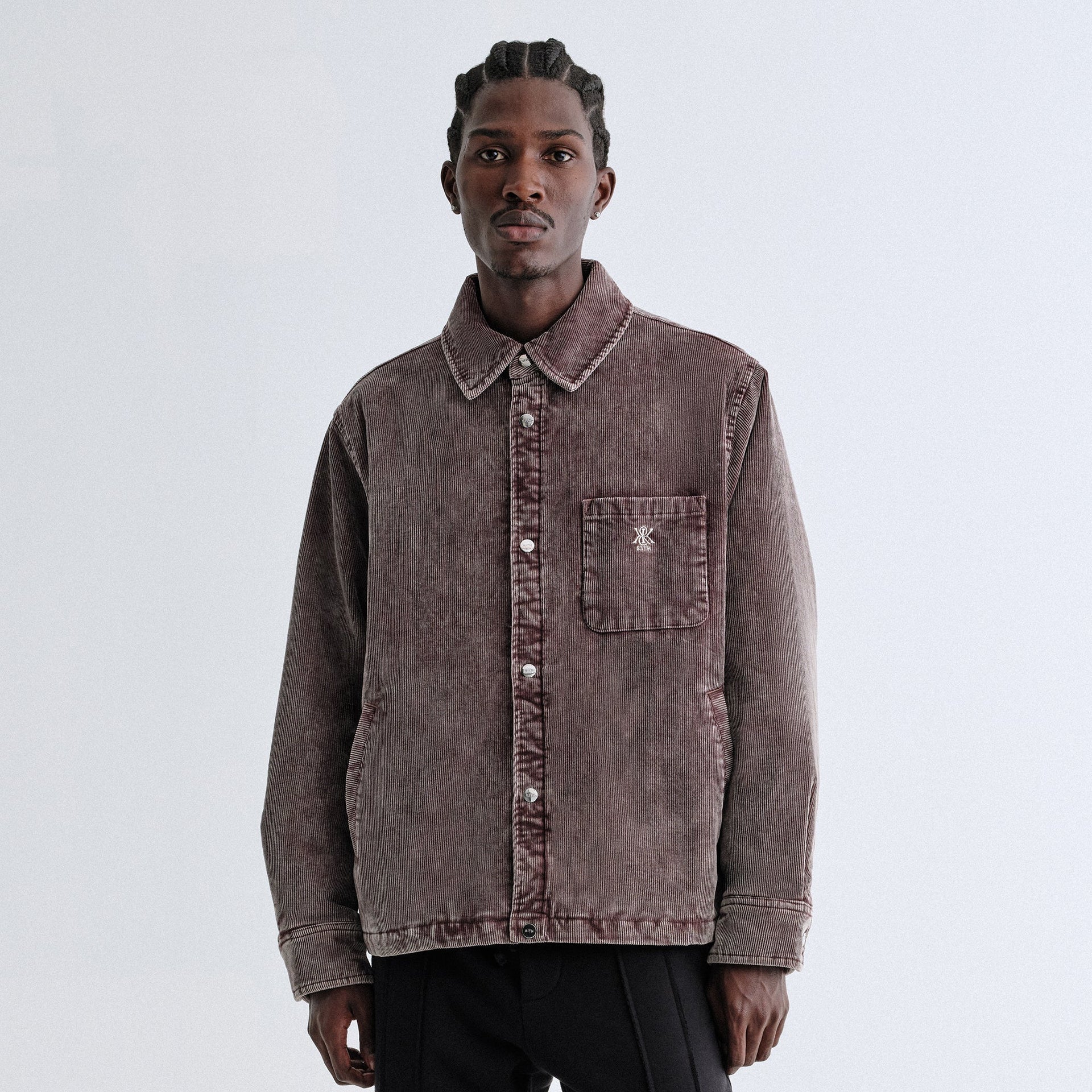 Kith Washed Corduroy Brixton Puffed Shirt Jacket - Saddle