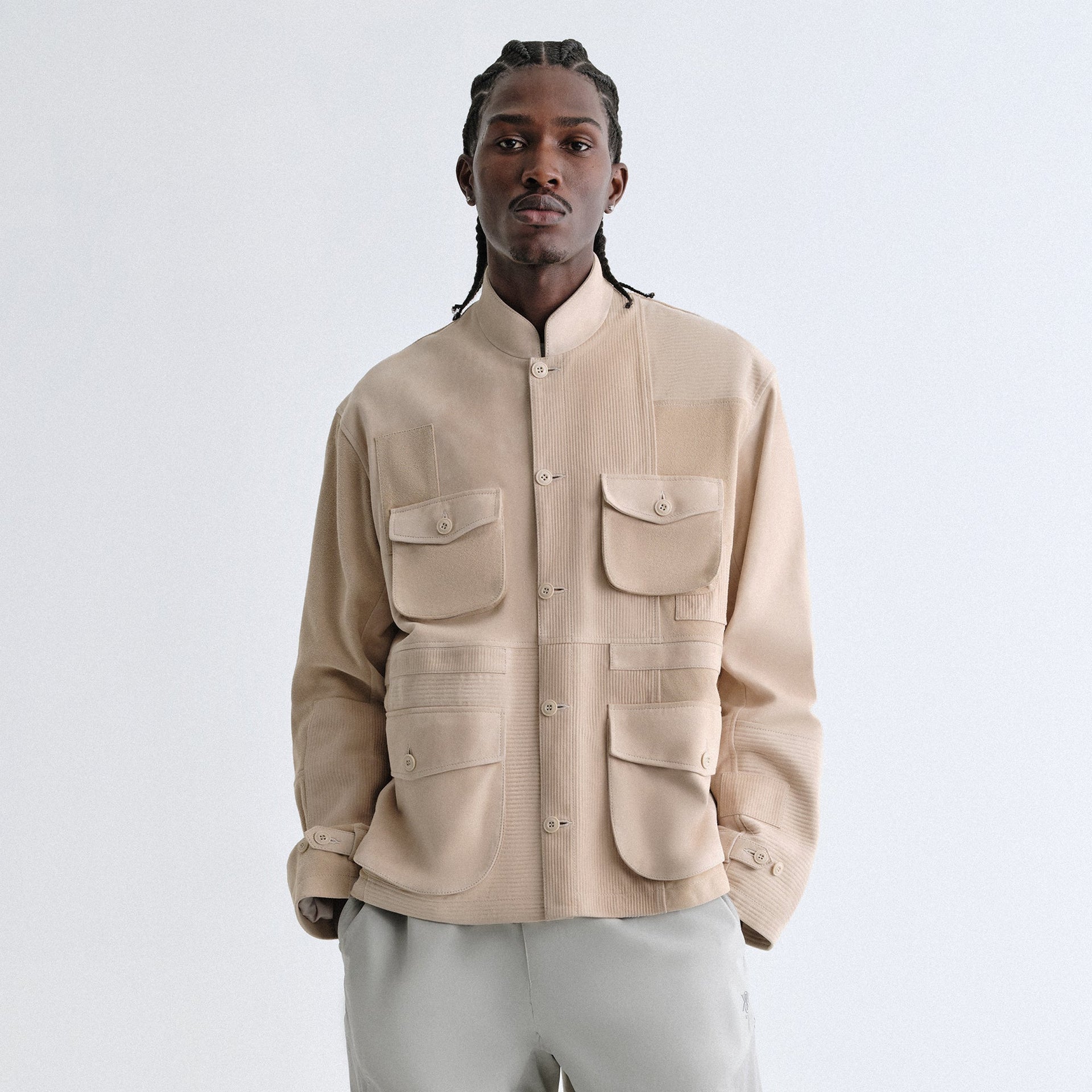 Kith Amare Patchworked Suede Jacket - Veil