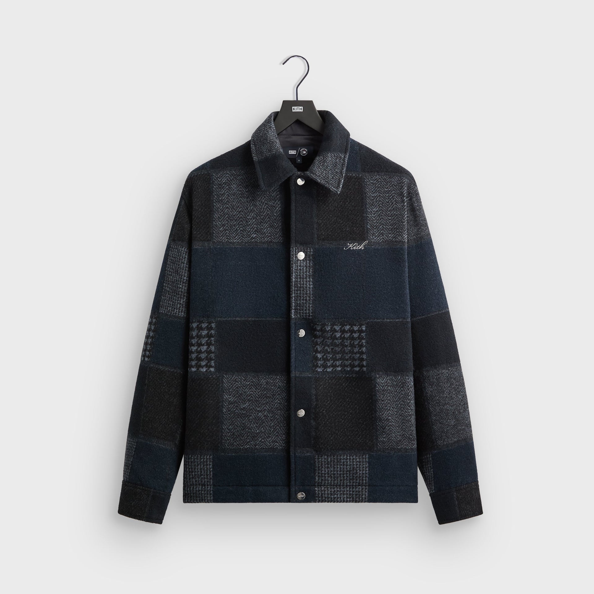 Kith for the New York Yankees Patchwork Wool Coaches Jacket - Nocturnal