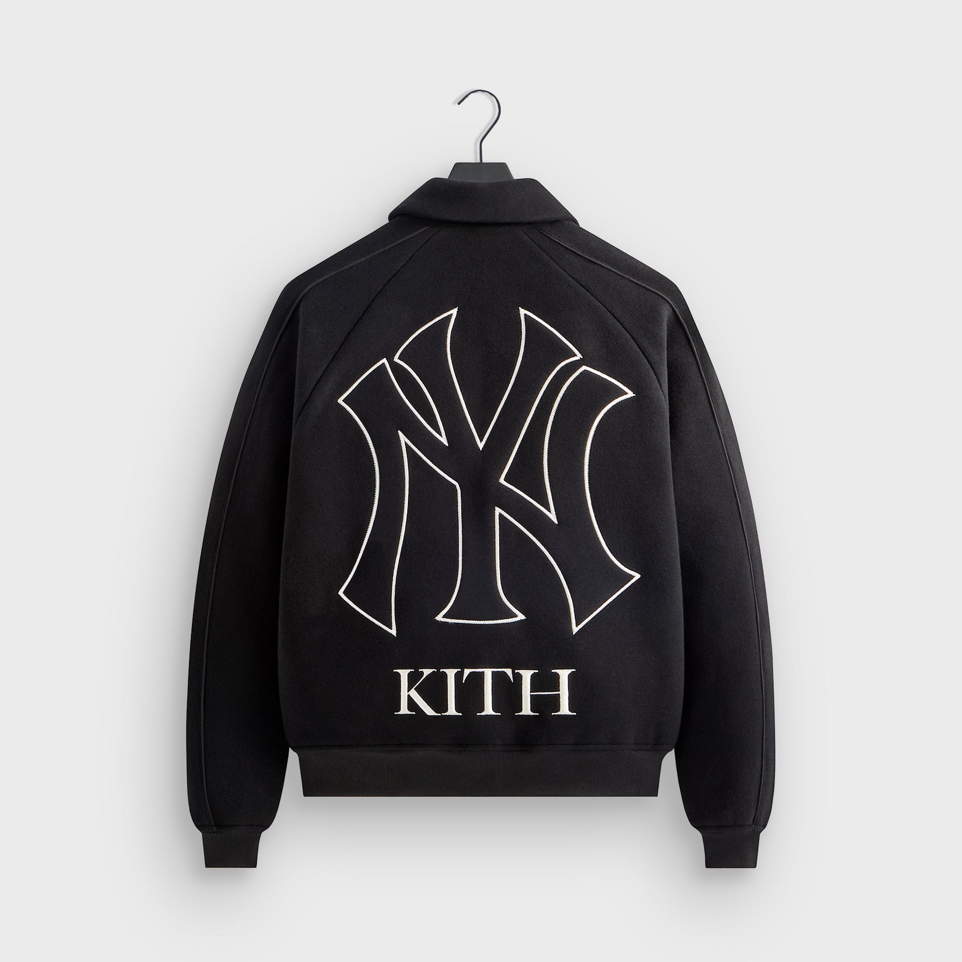 Kith for the New York Yankees Melton Wool Raglan Varsity Jacket - Black