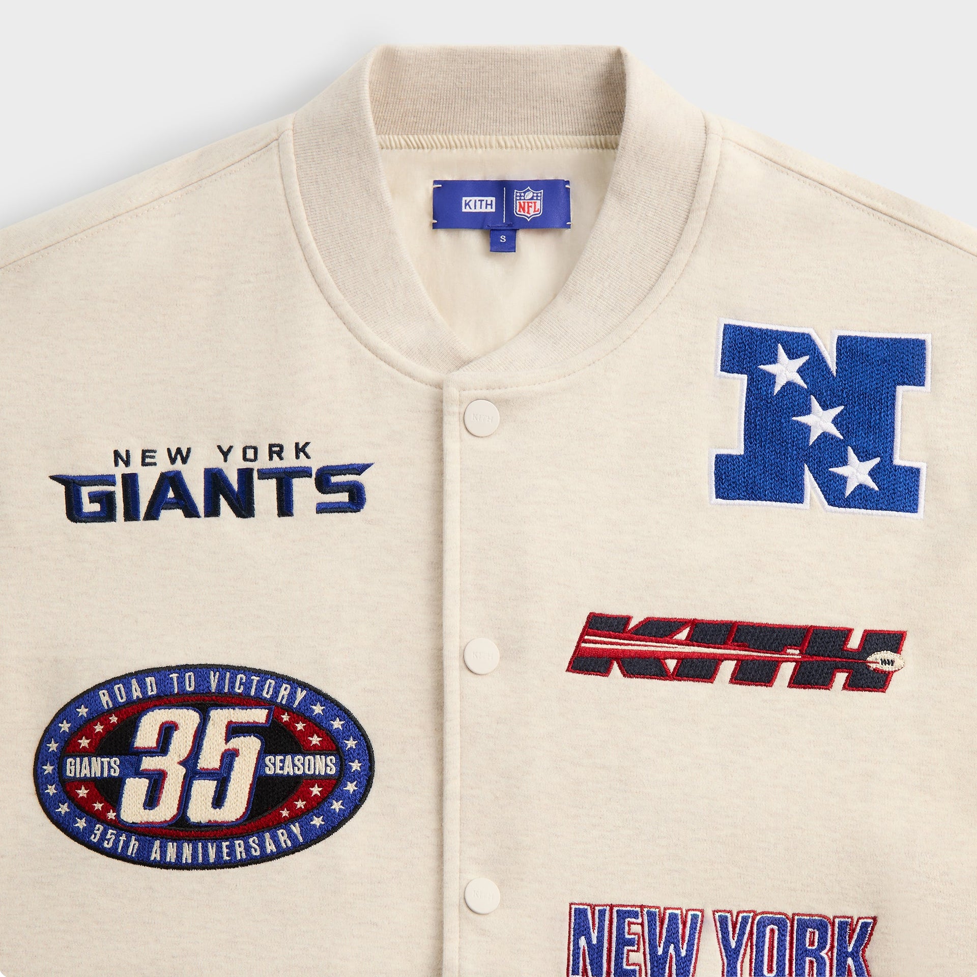 Kith for the NFL New York Giants Marvin Bomber Jacket - Sandrift