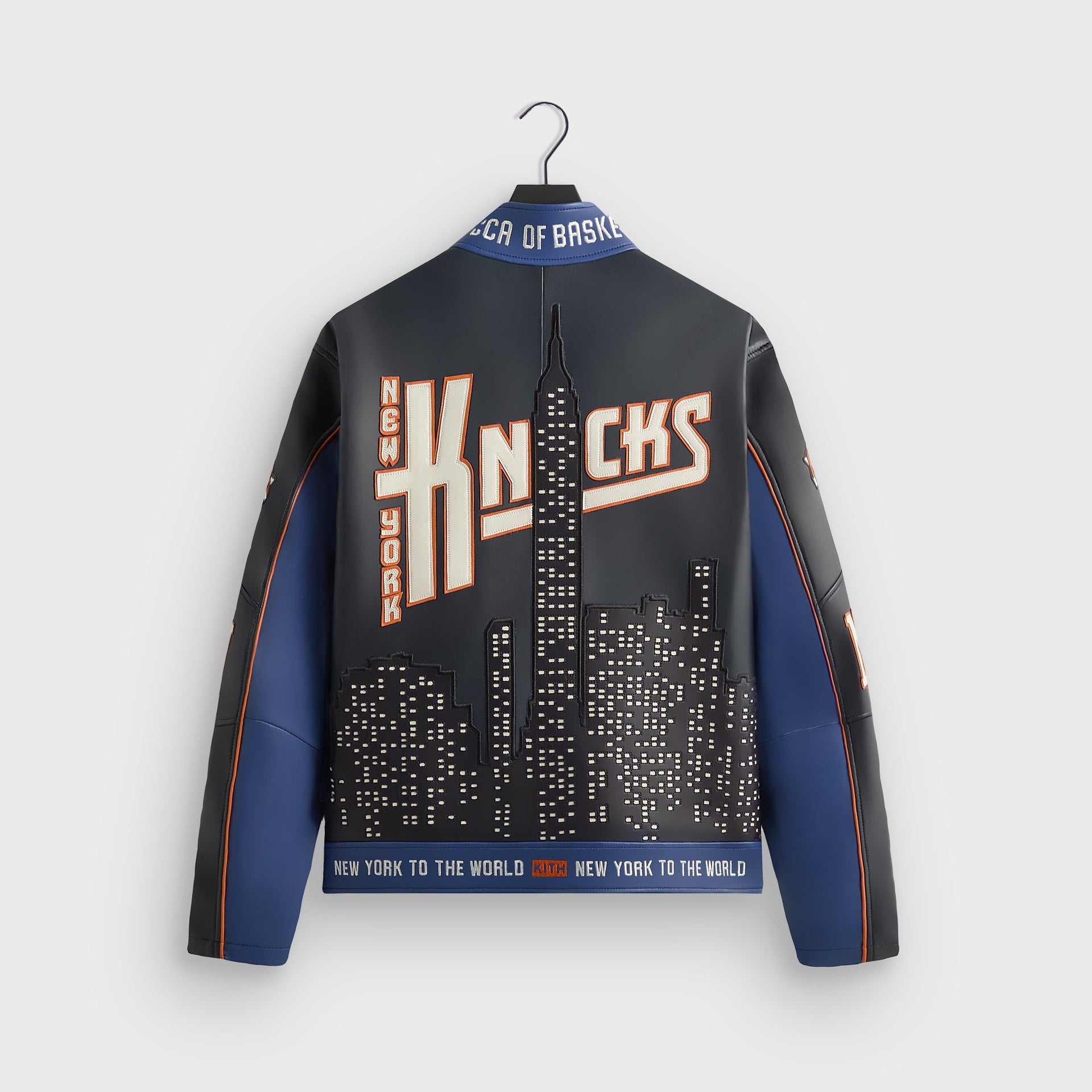 Kith for the New York Knicks Leather Moto Jacket - Nocturnal