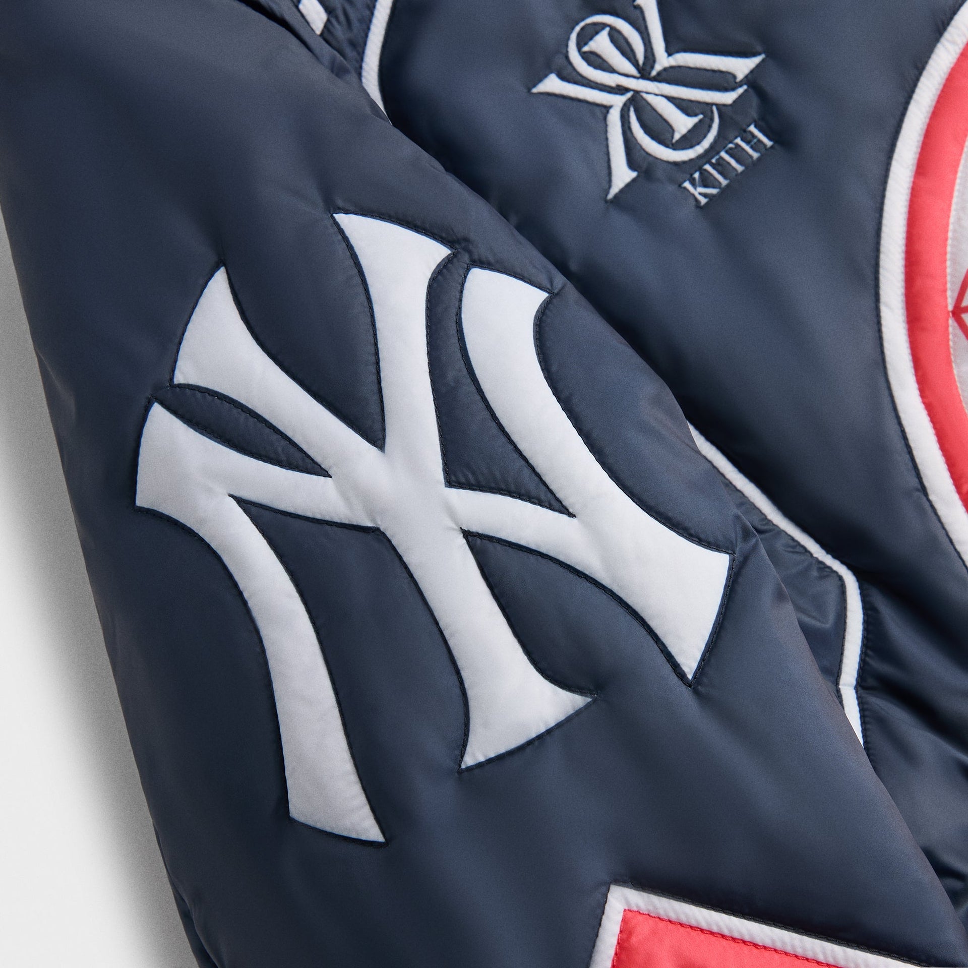 Kith for the New York Yankees Zip Brixton Puffed Shirt Jacket - Nocturnal