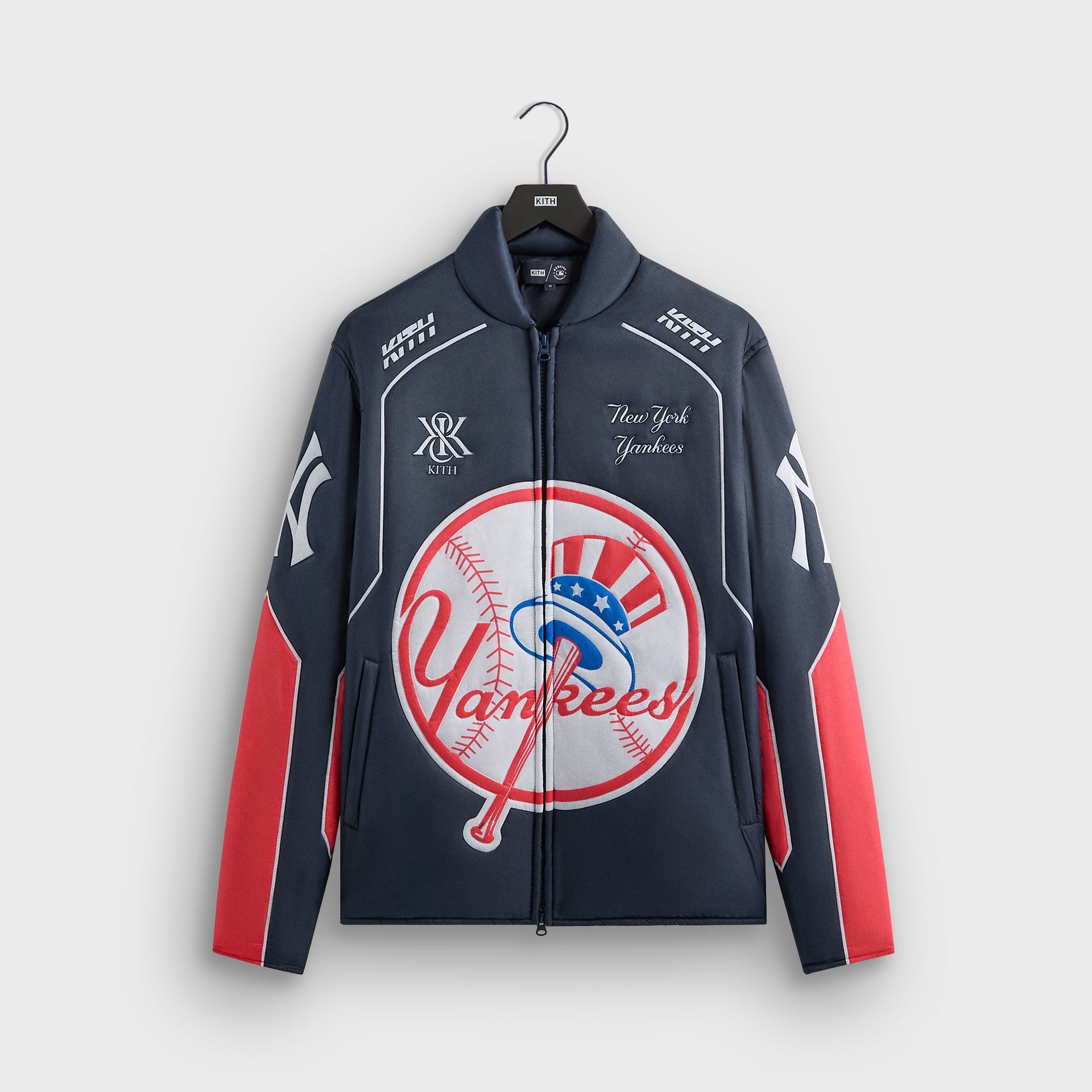 Kith for the New York Yankees Zip Brixton Puffed Shirt Jacket - Nocturnal