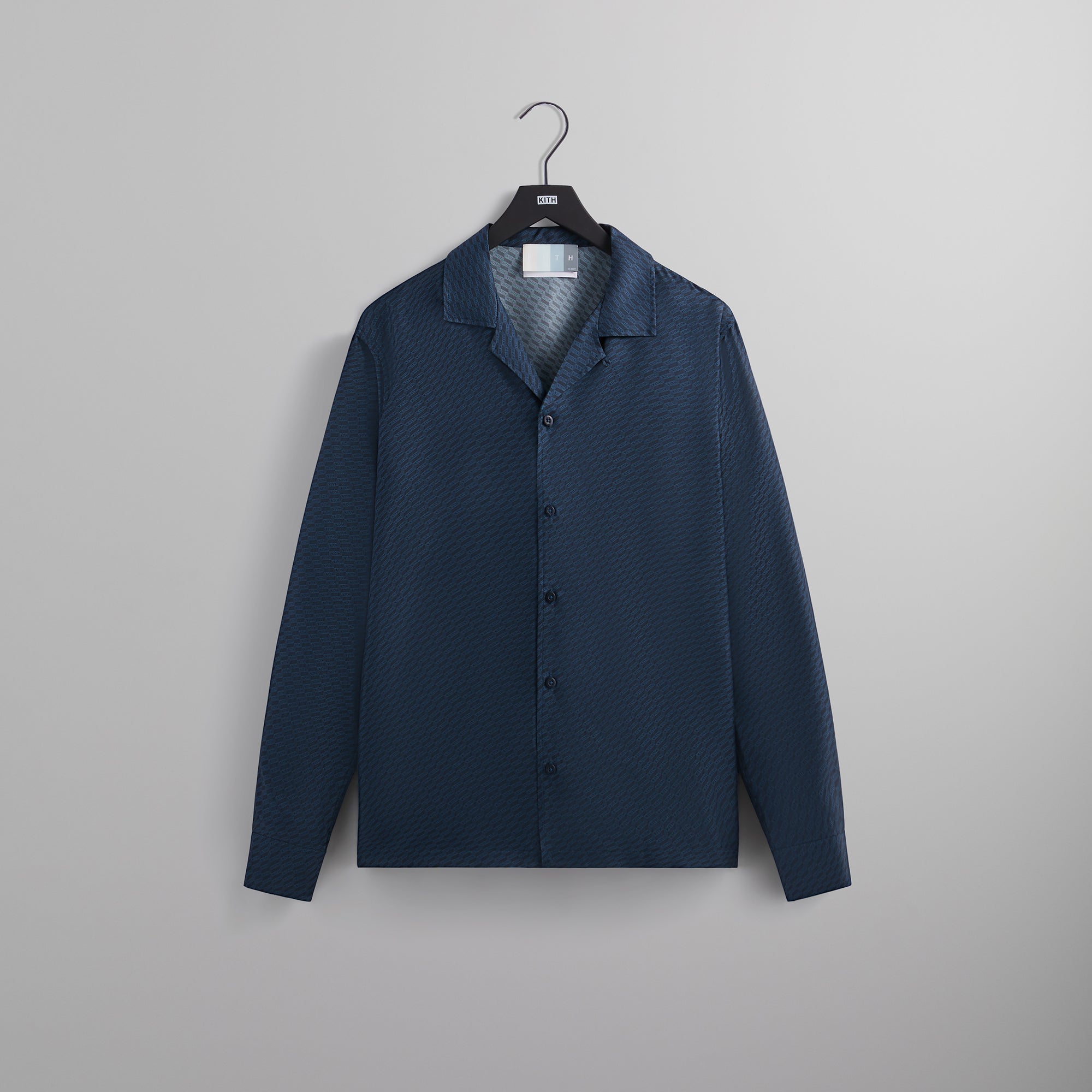 Kith Monogram Silk L/S Thompson Camp Collar Shirt - Nocturnal