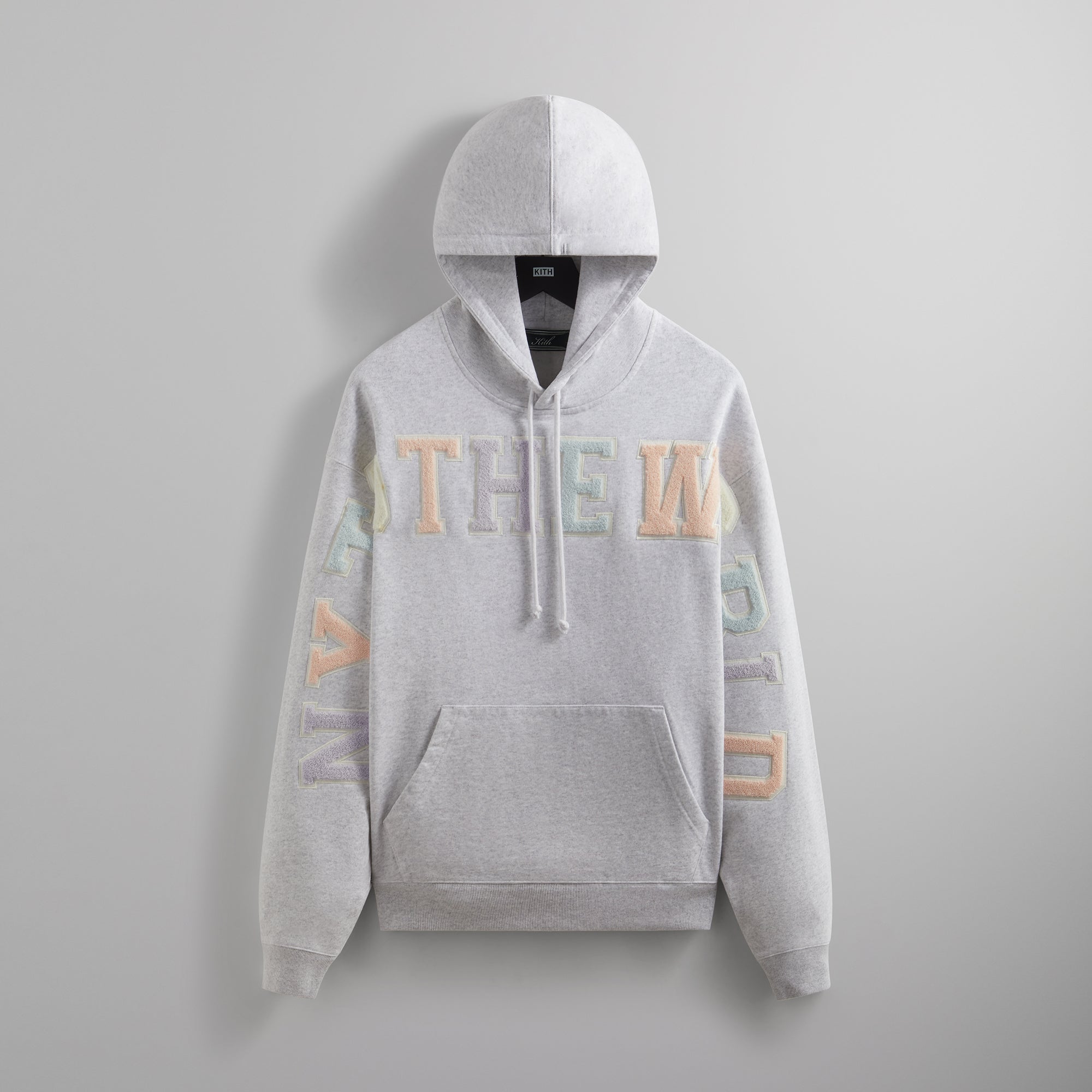 Kith NY To The World Nelson Hoodie - Light Heather Grey