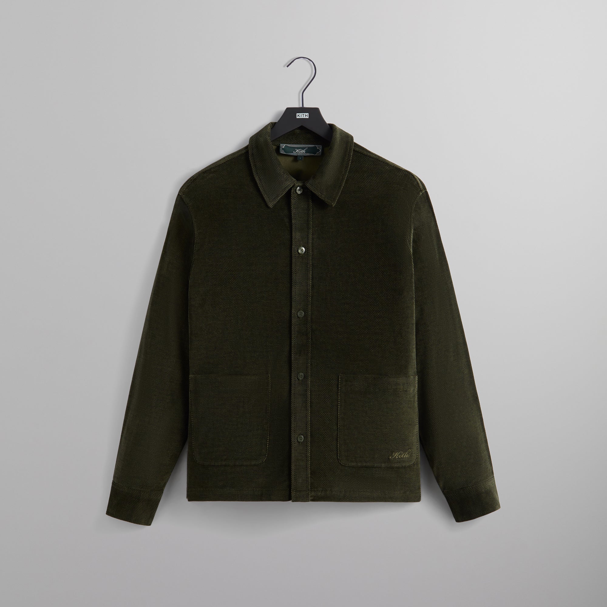 Kith Velour Tweed L/S Boxy Collared Overshirt - Cypress