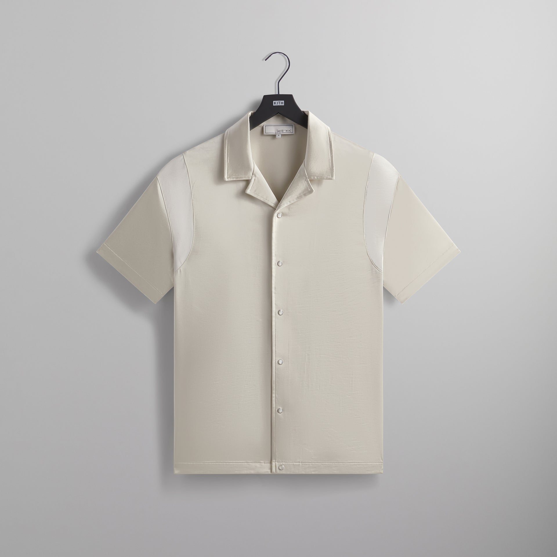 &Kin Washed Satin Landon Souvenir Shirt - Veil