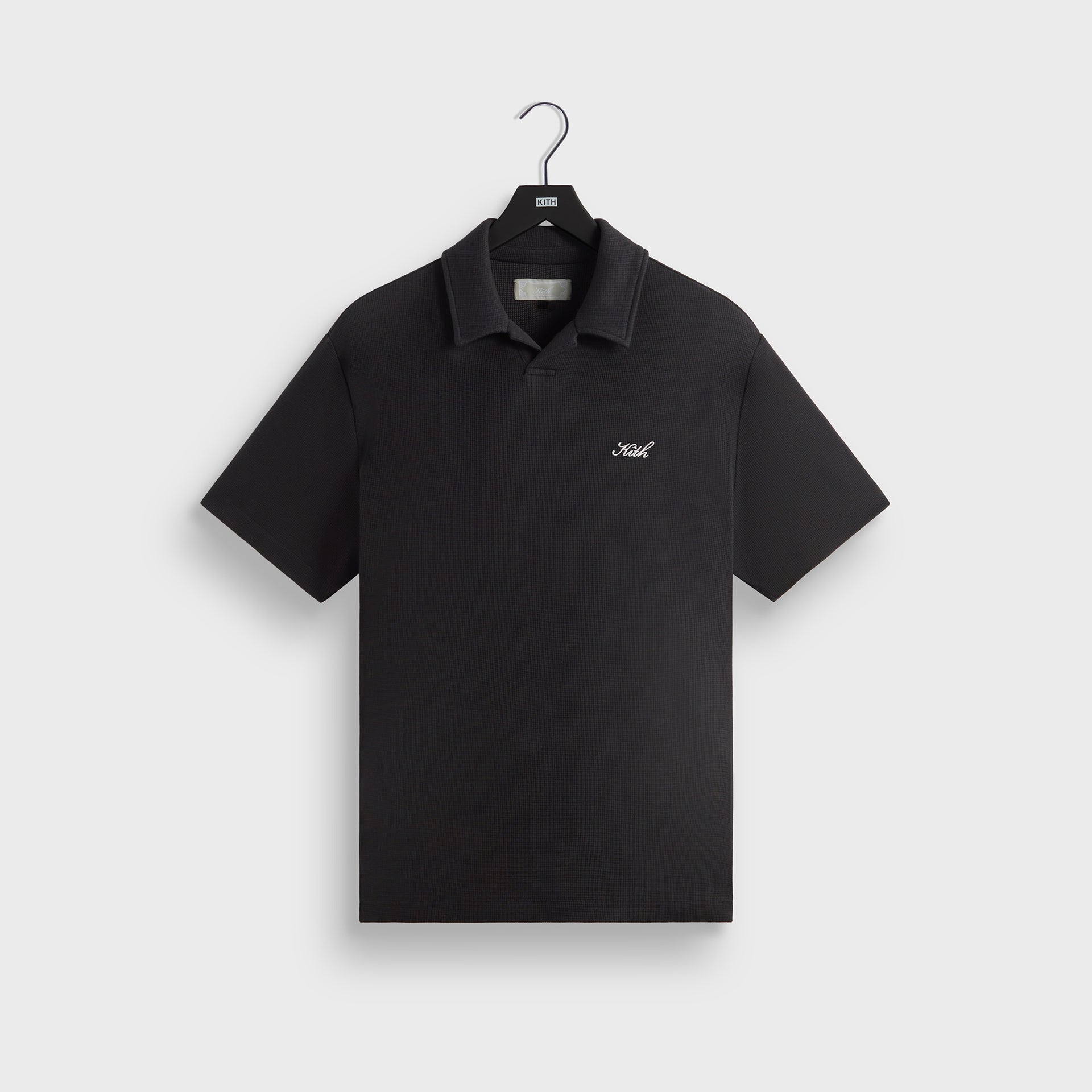 Kith Micro Waffle Drew Polo - Black