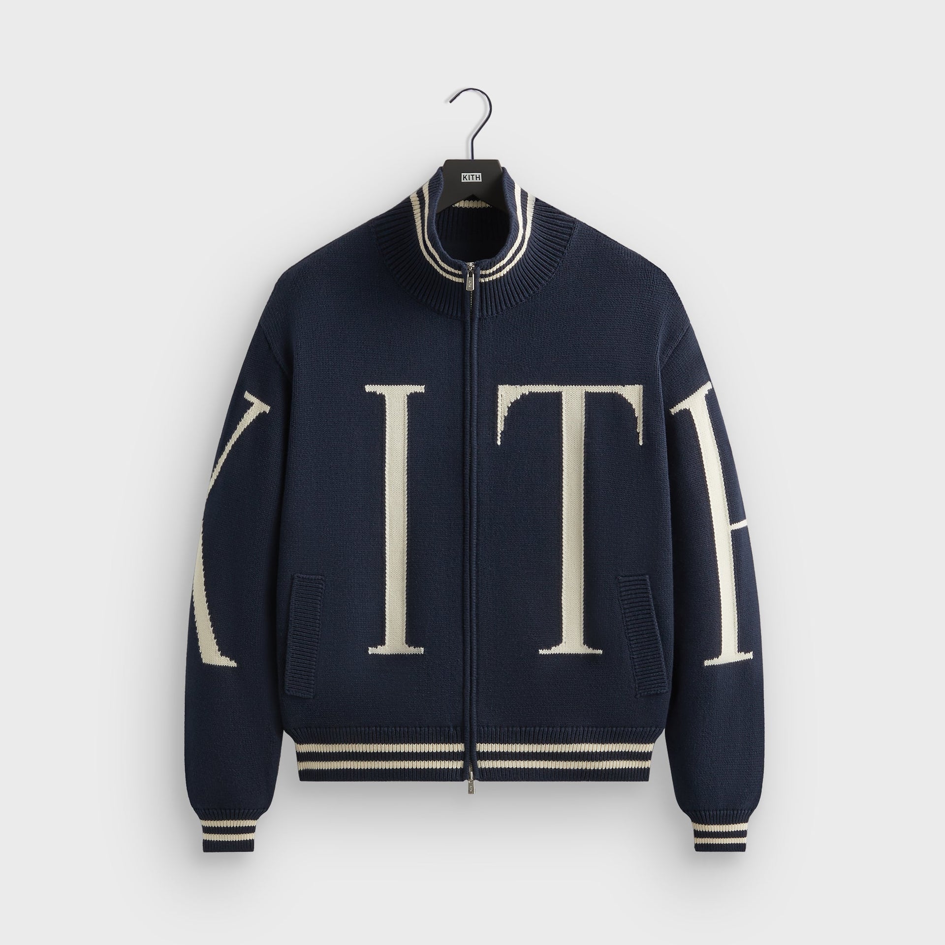 Kith Big Letter New York Wyona Full Zip Sweater - Nocturnal