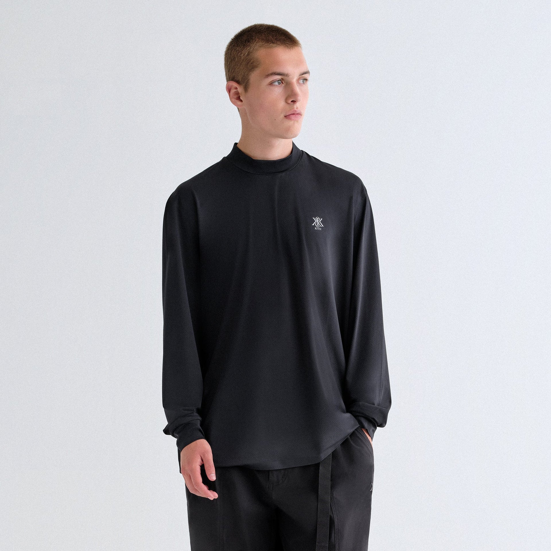 Kith Scratch Long Sleeve Mock Neck - Black