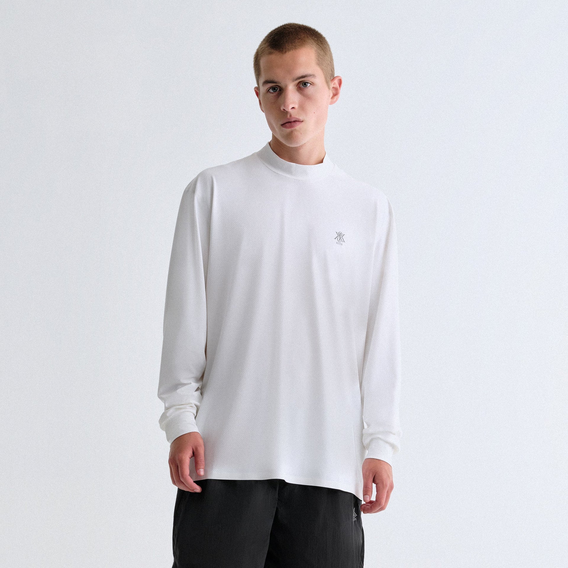 Kith Scratch Long Sleeve Mock Neck - White