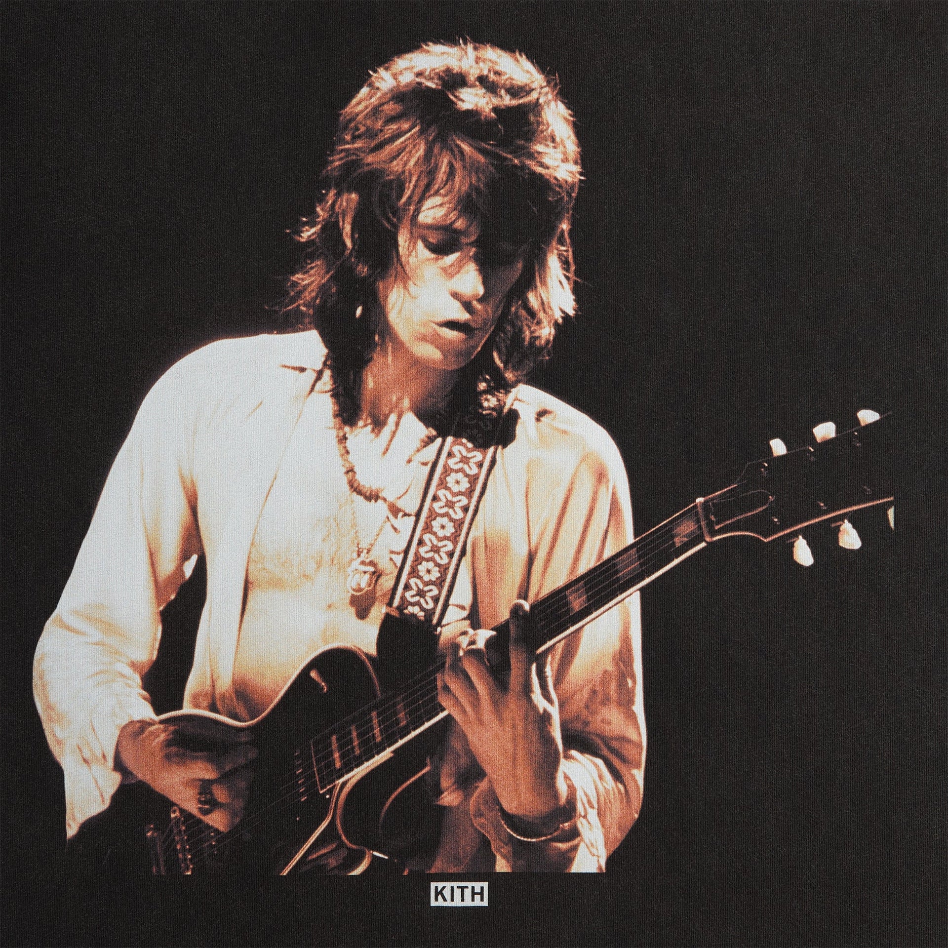 Kith for The Rolling Stones Keith Richards Concert Photo Vintage Tee - Black