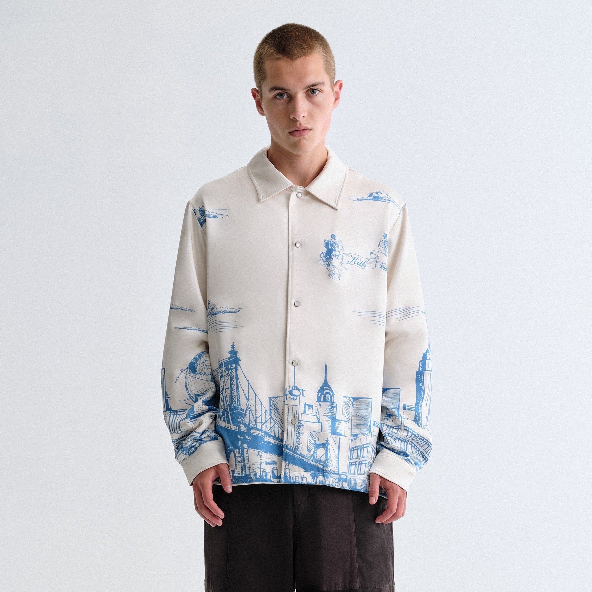 Kith Scenic Long Sleeve Boxy Collared Overshirt - Sandrift