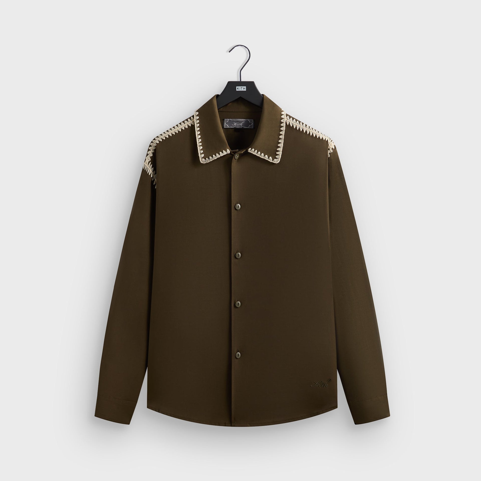 Kith Crochet Detail Apollo Shirt - Moss