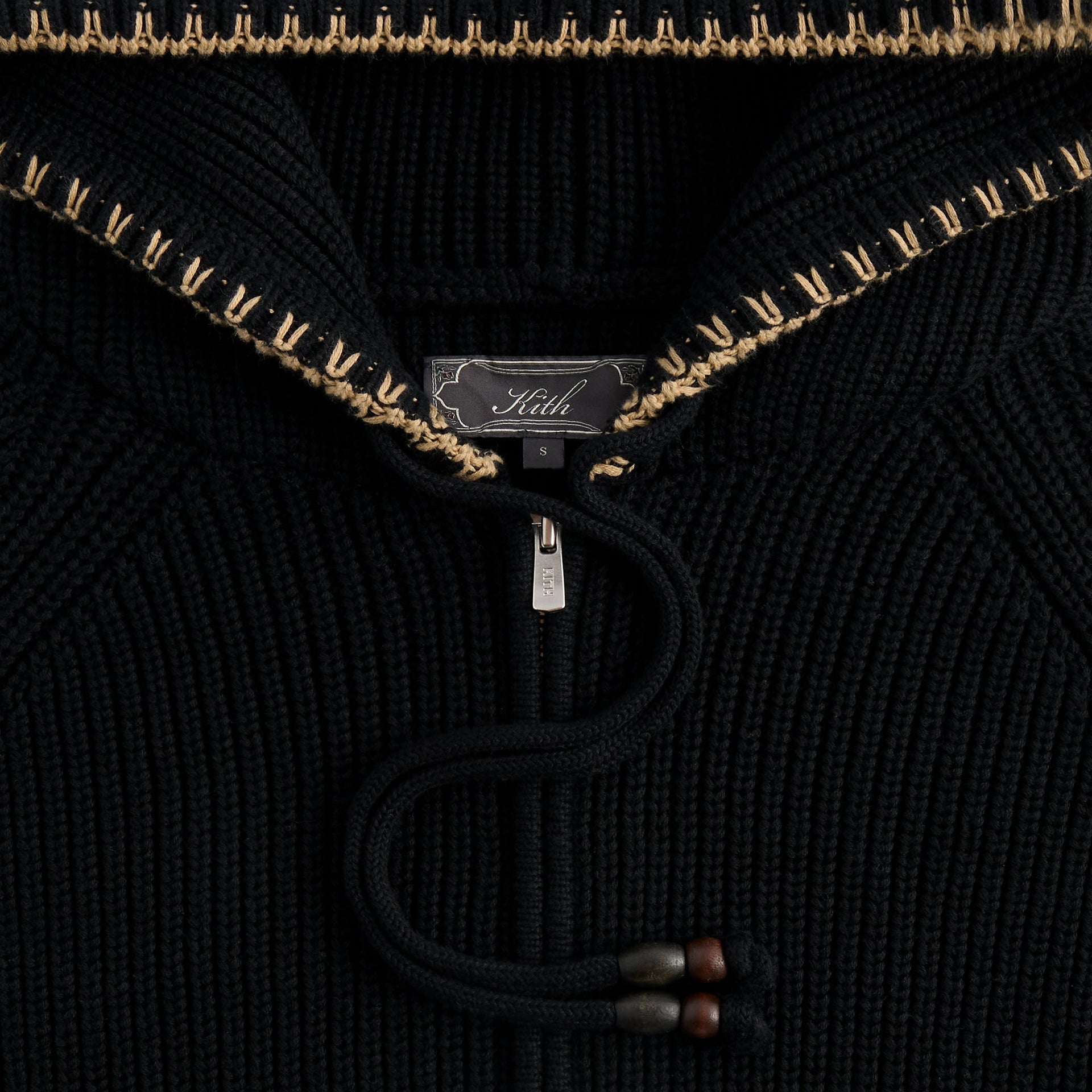 Kith Full Zip Miles Knit Hoodie - Black