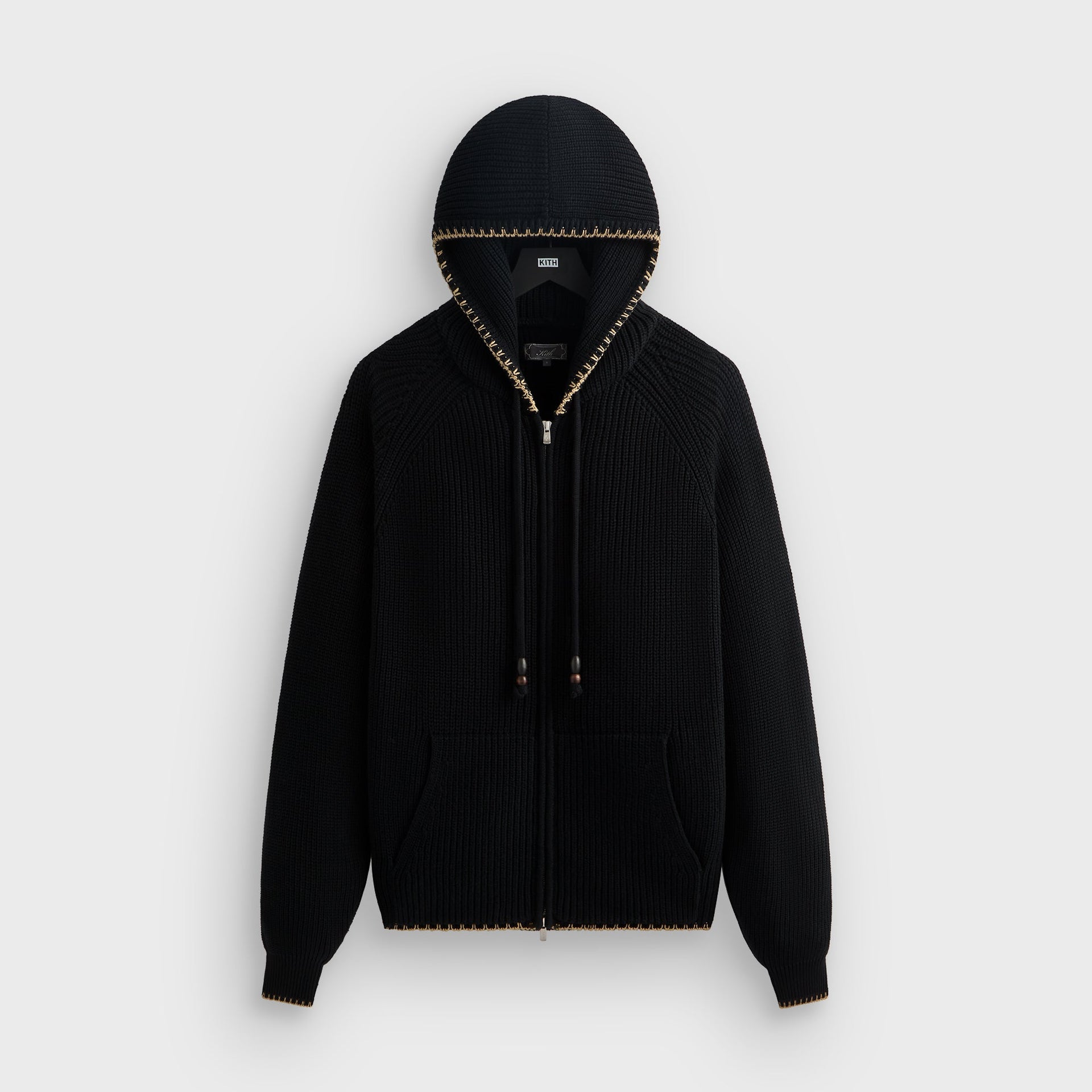 Kith Full Zip Miles Knit Hoodie - Black