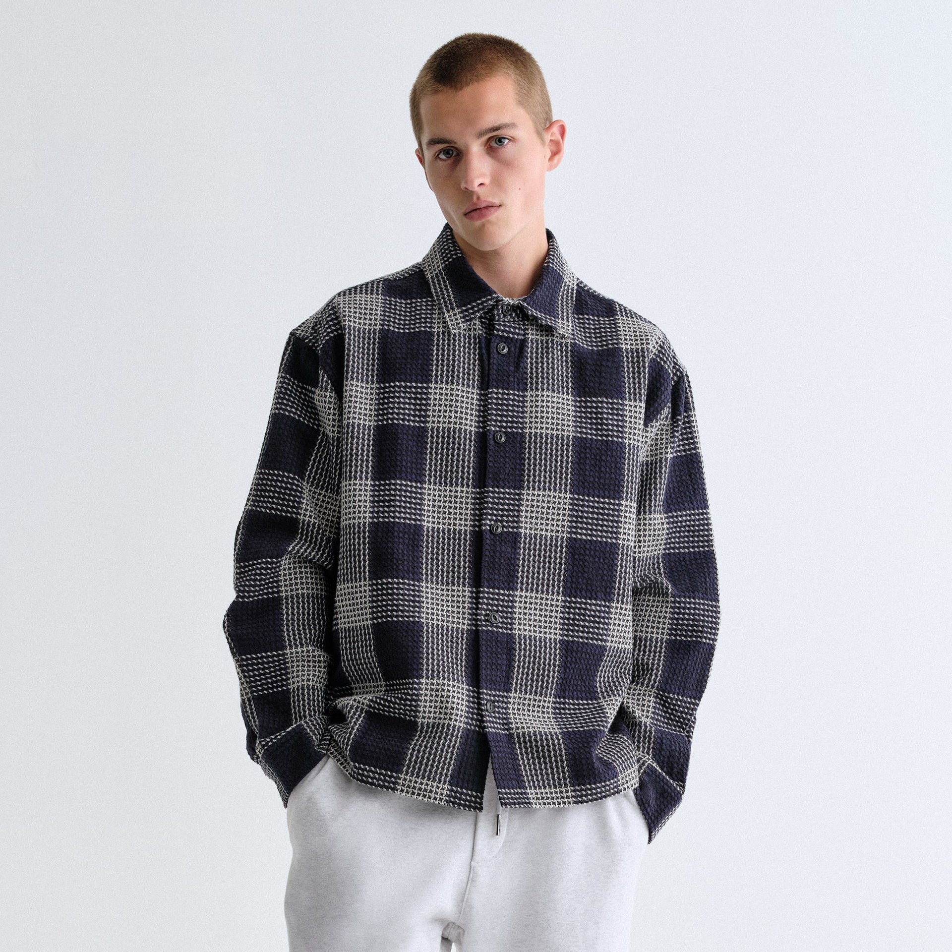 Kith Textured Plaid Deon Shirt - Nocturnal