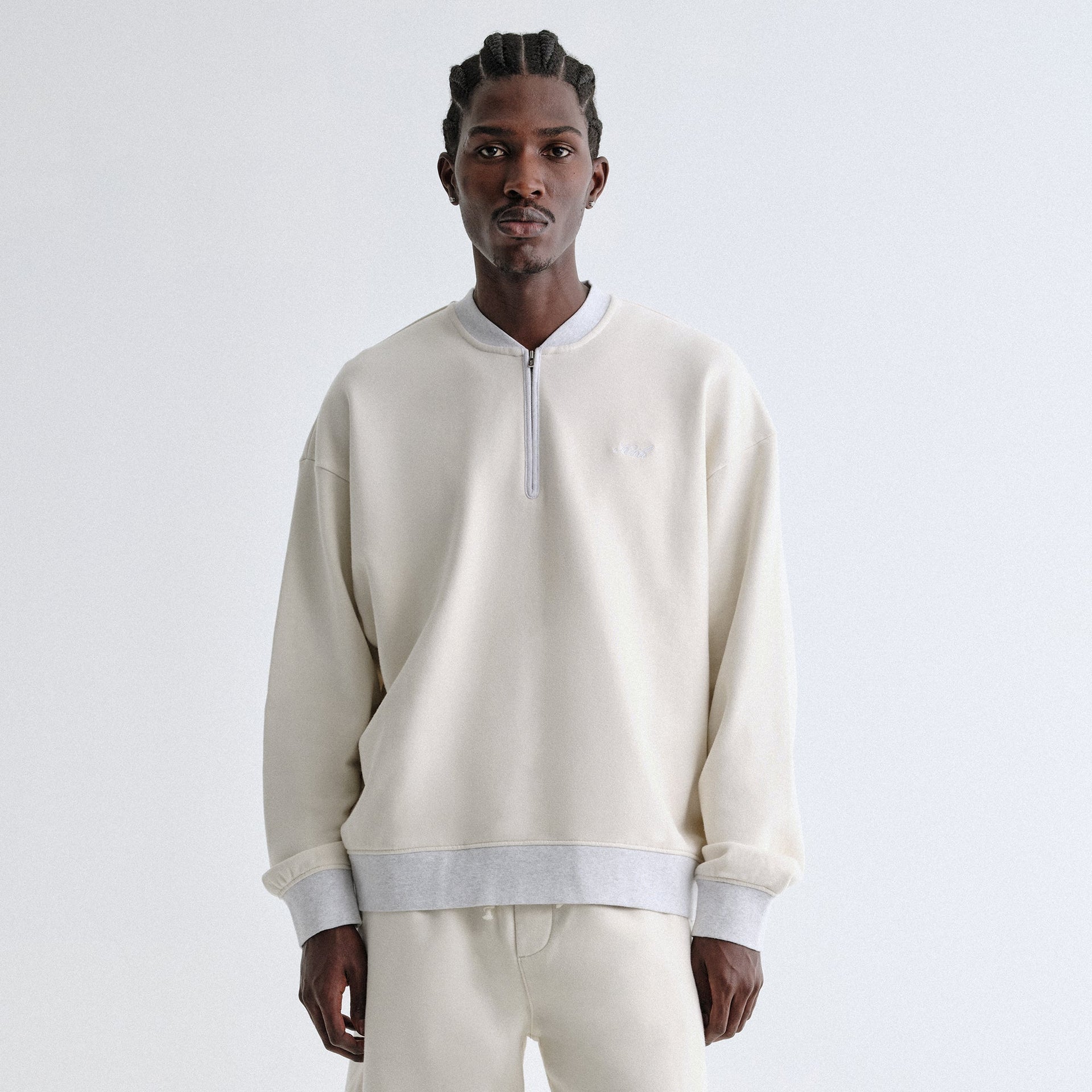 Kith Quarter Zip Terry Nelson Crewneck - Sandrift