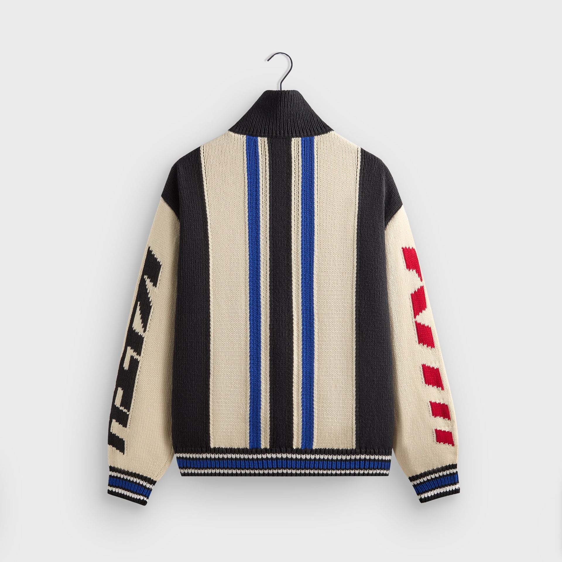 Kith Color-Blocked Moto Full Zip Wyona Sweater - Sandrift