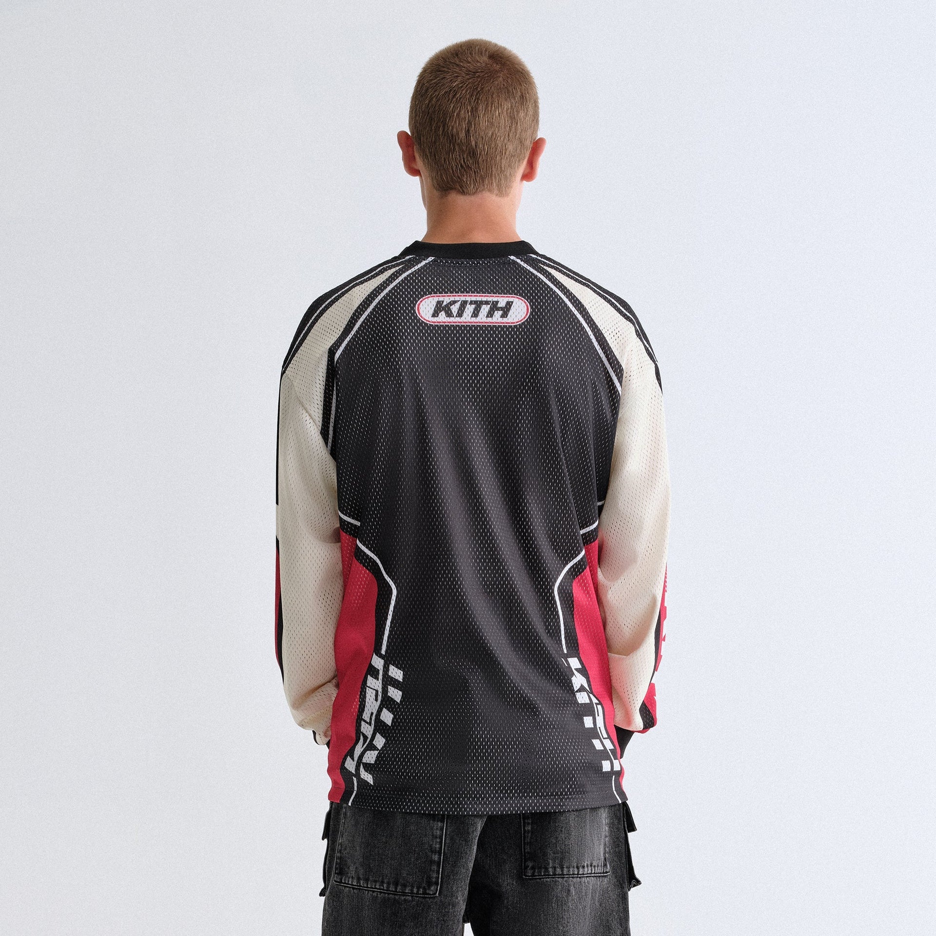 Kith Moto Mesh Long Sleeve Donovan Tee - Black