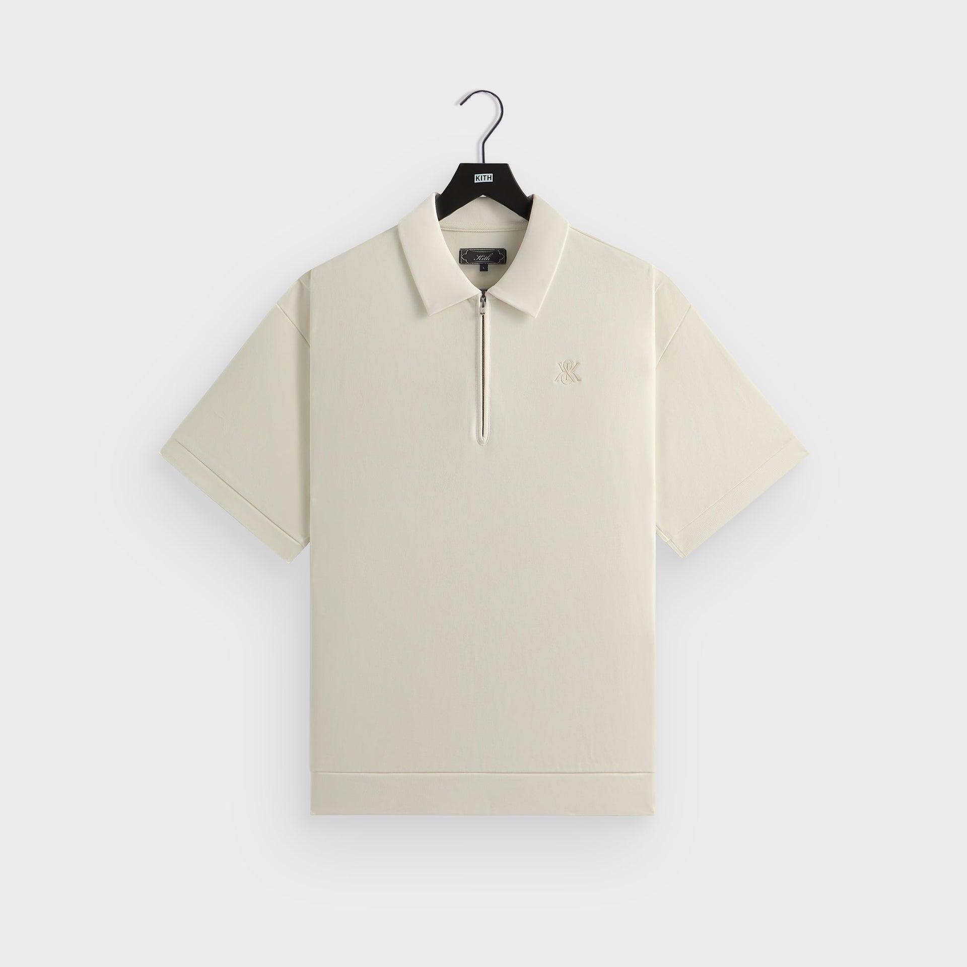 Kith Zip-Front Performance Knit Ethan Polo - Sandrift
