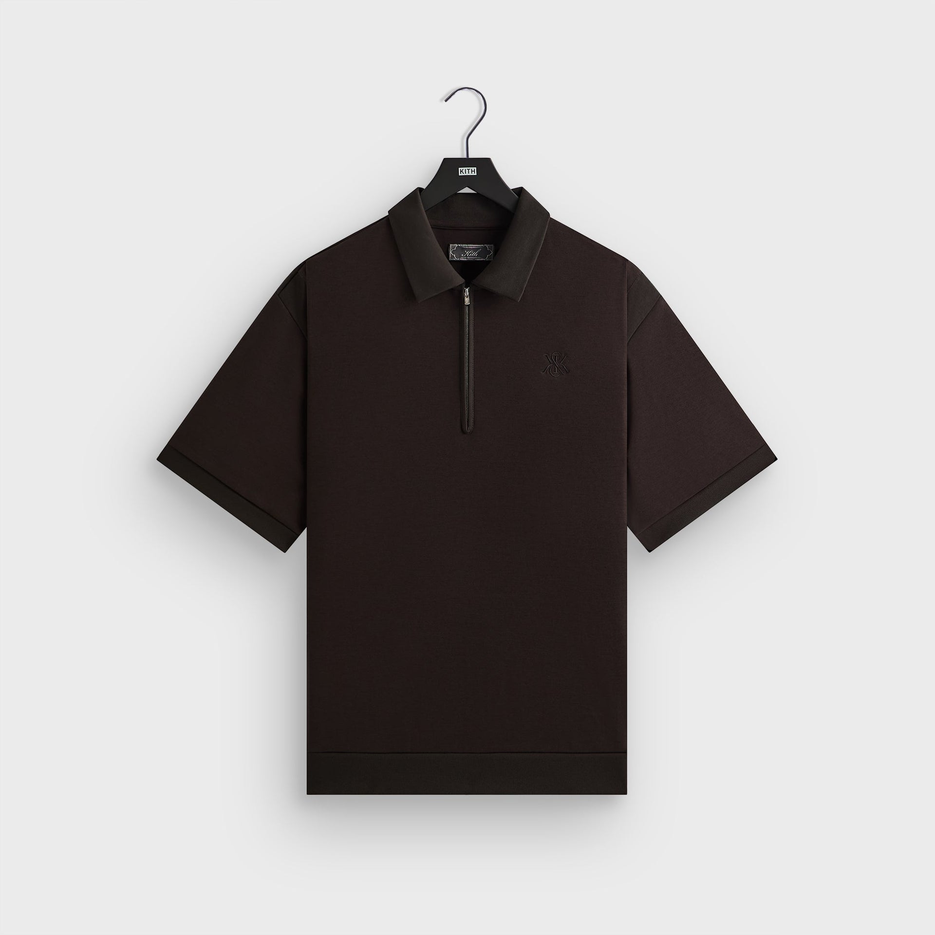 Kith Zip-Front Performance Knit Ethan Polo - Kindling