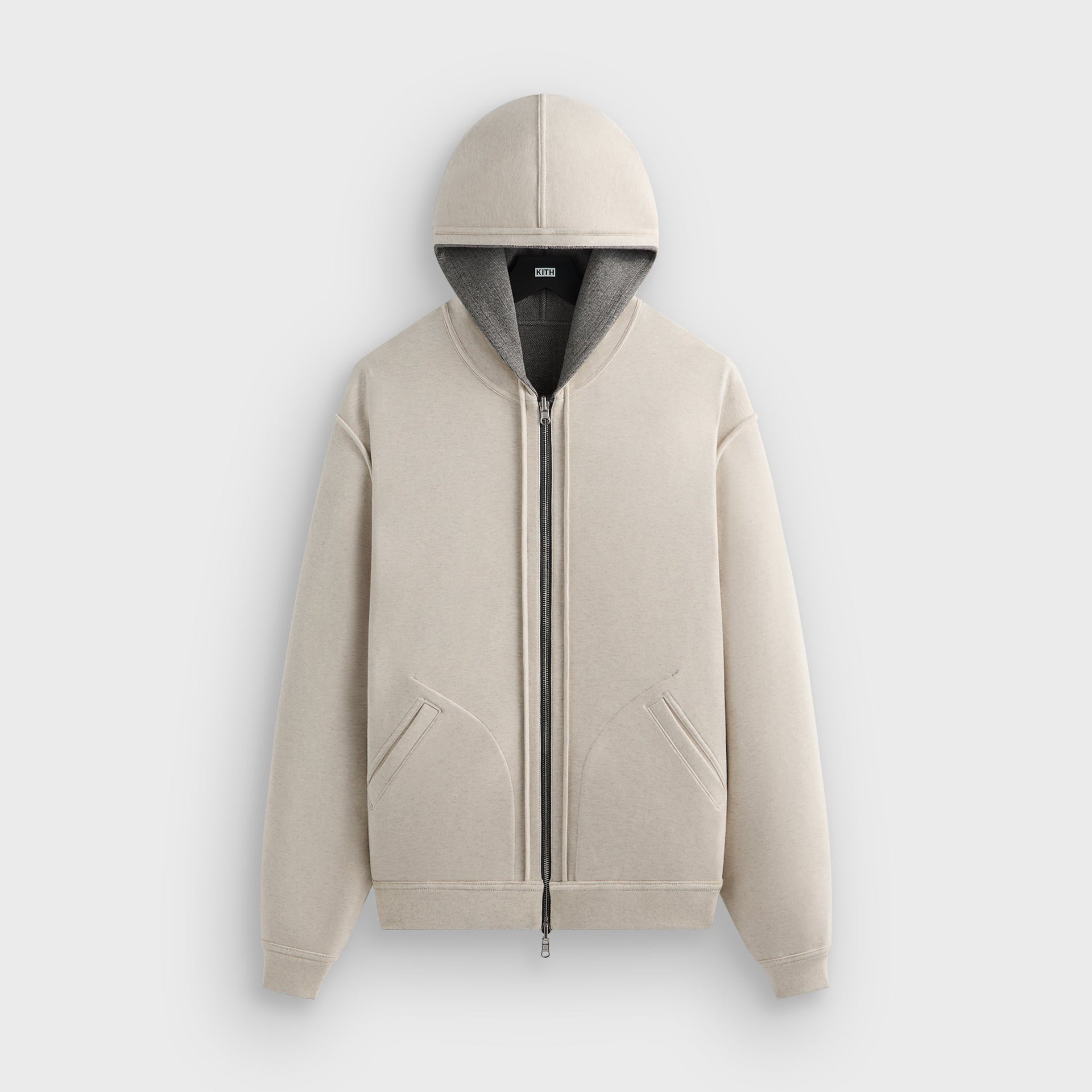 &Kin Reversible Double Face Williams V Hoodie - Dark Heather Grey