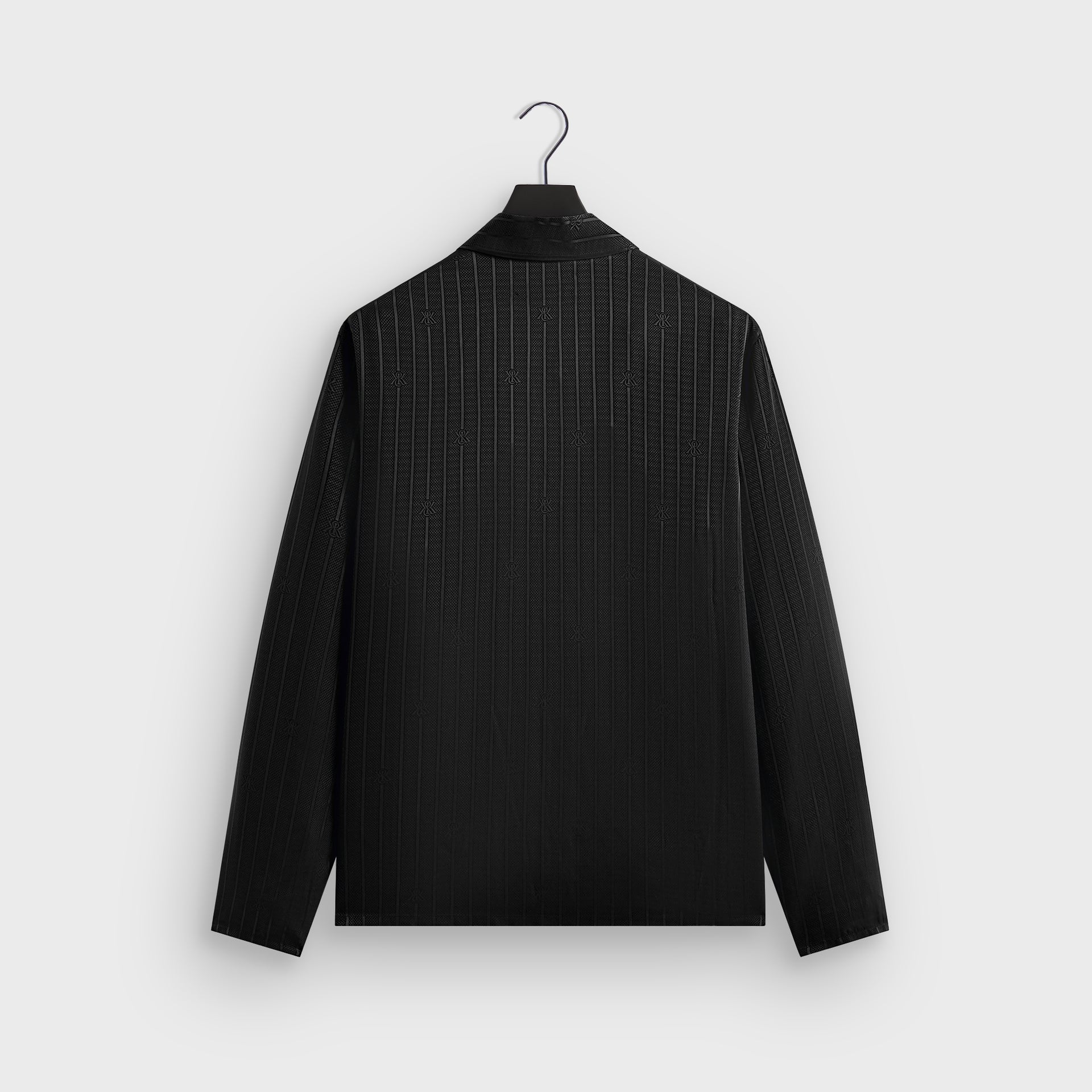 Kith Crest Logo Boxy Collared Overshirt - Black