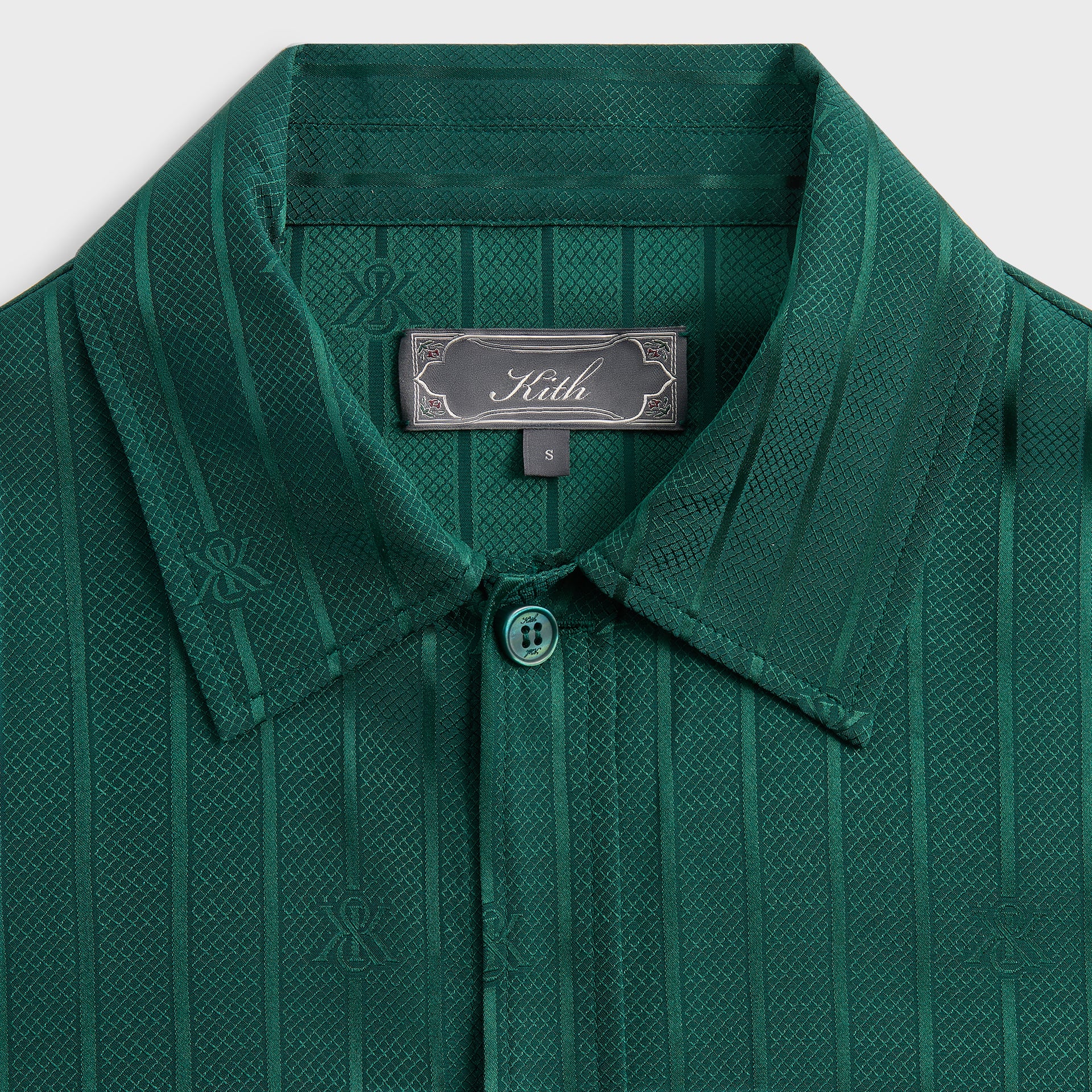 Kith Crest Logo Boxy Collared Overshirt - Fairway