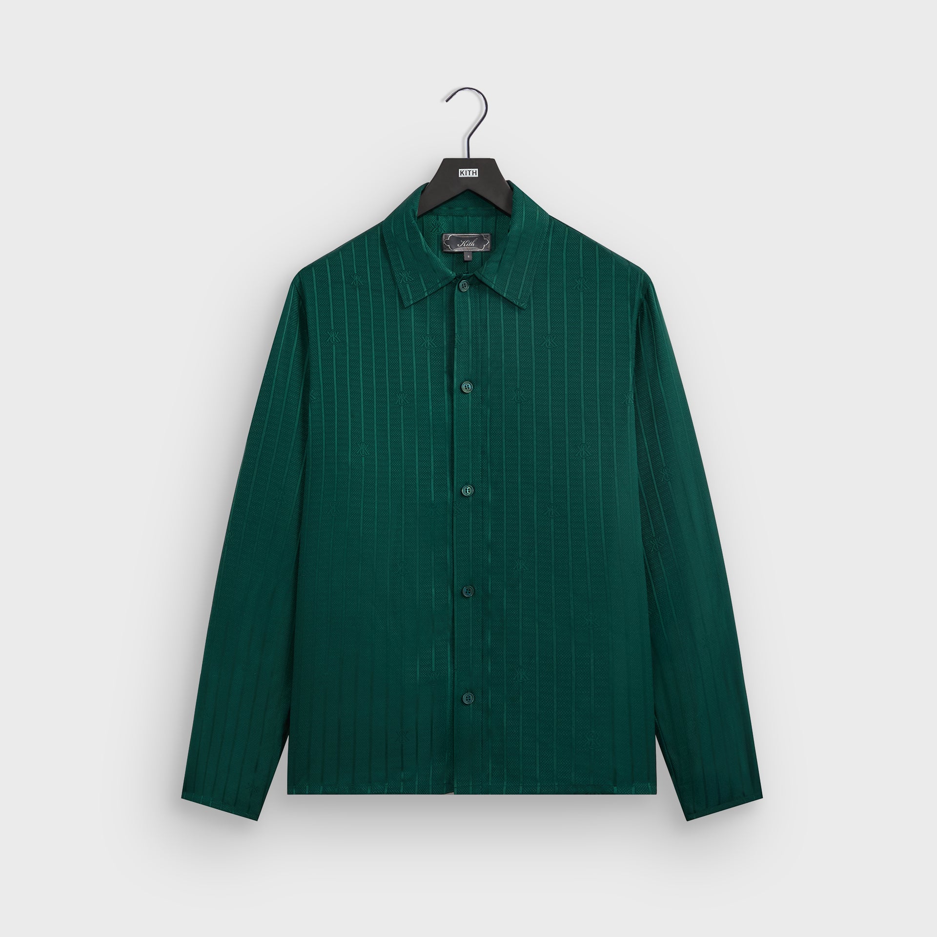 Kith Crest Logo Boxy Collared Overshirt - Fairway