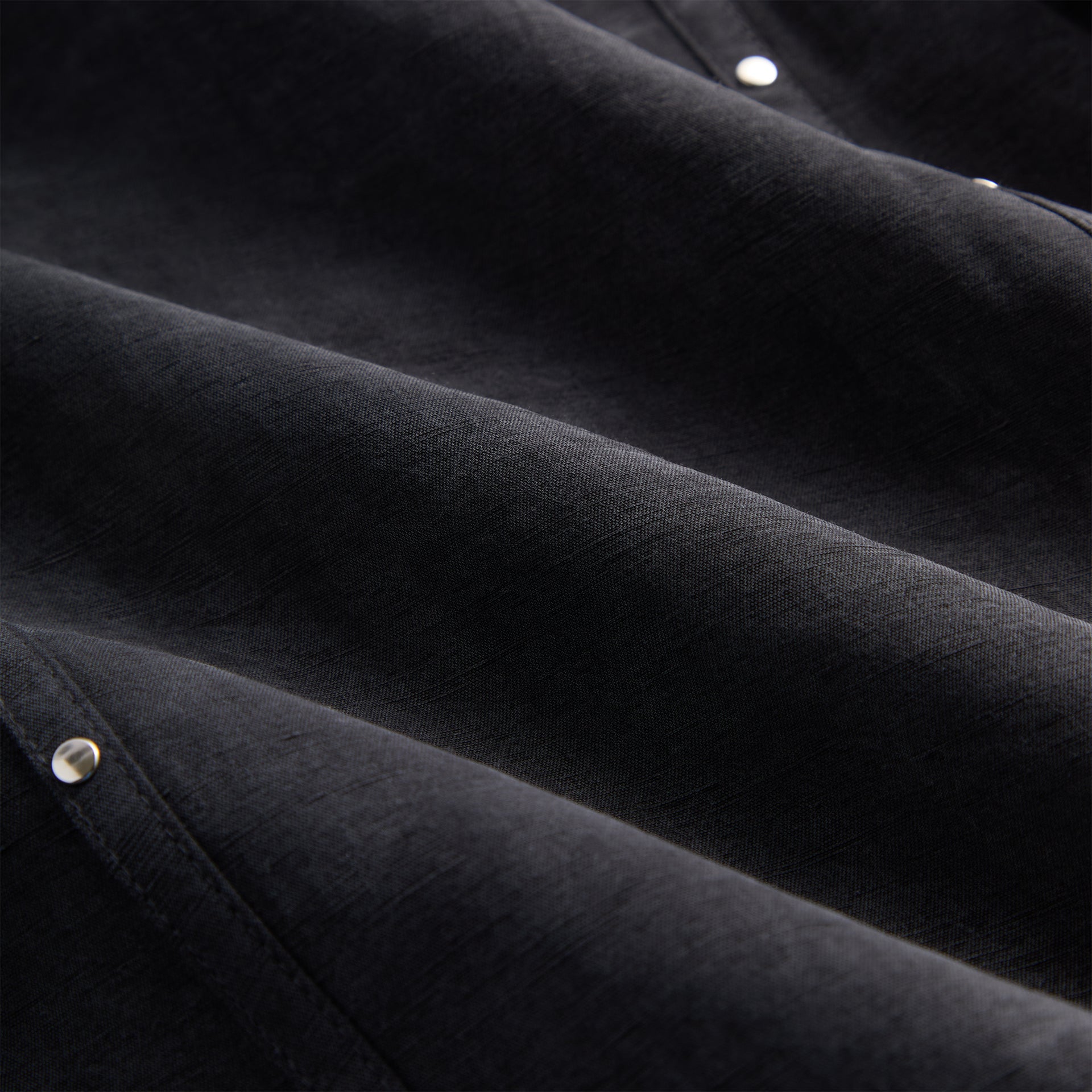 &Kin Ribbon Long Sleeve Boxy Collared Overshirt - Black