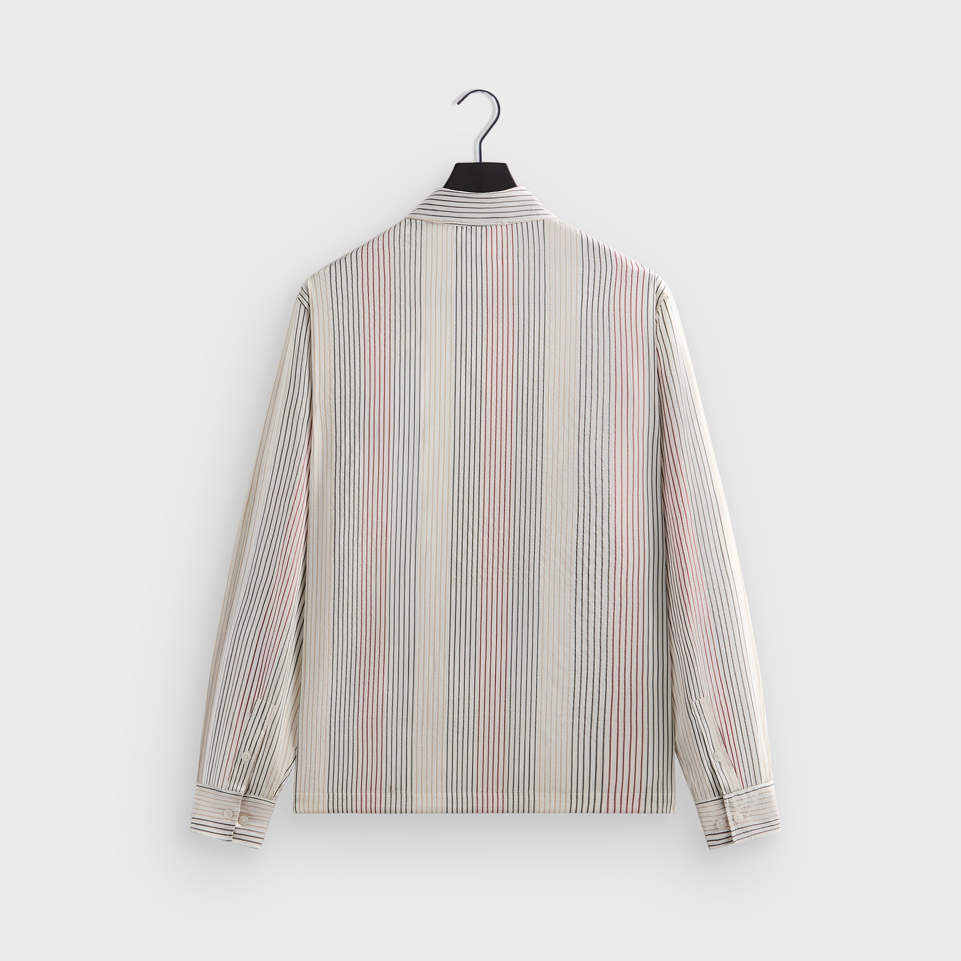 Kith Seersucker Long Sleeve Boxy Collared Overshirt - White