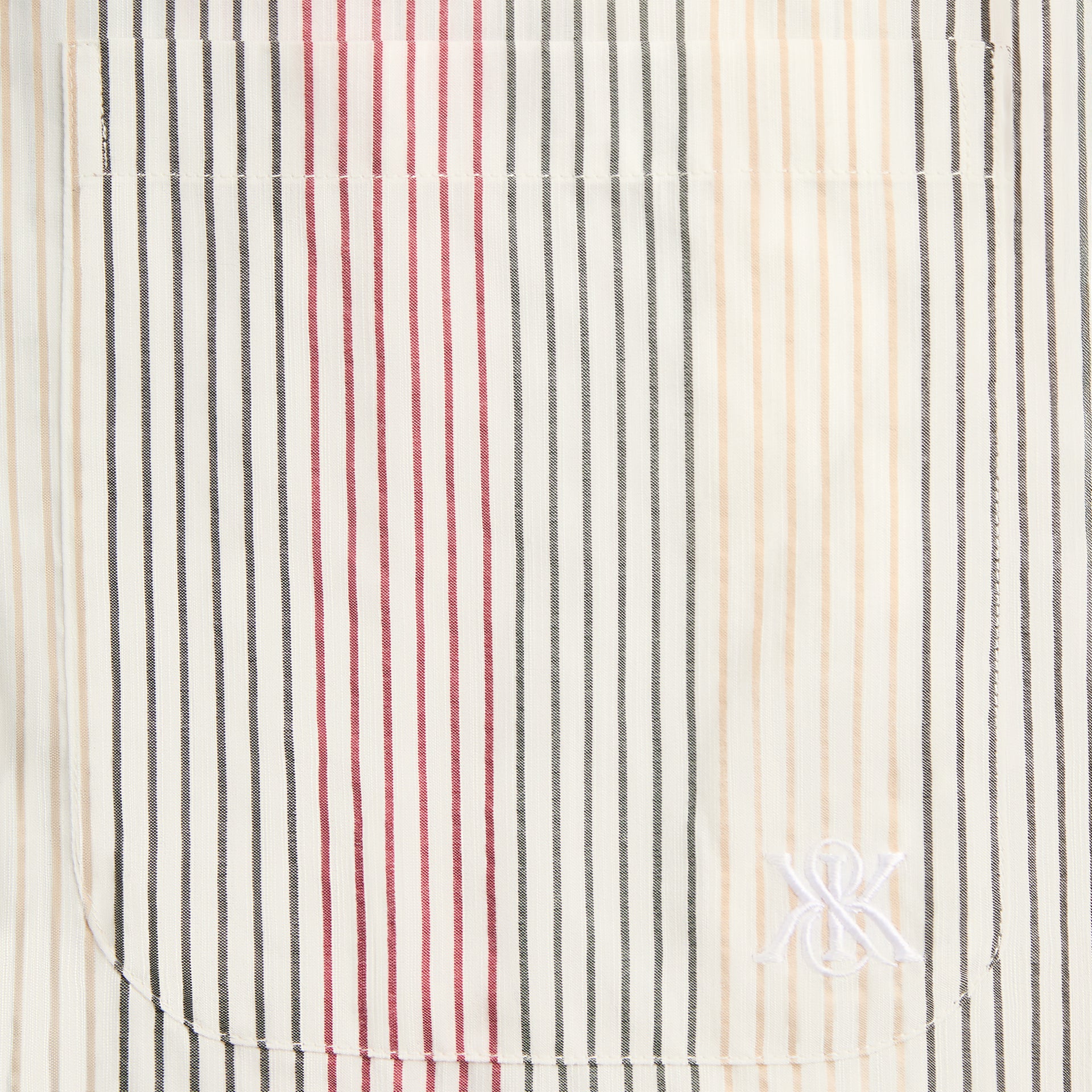 Kith Seersucker Long Sleeve Boxy Collared Overshirt - White