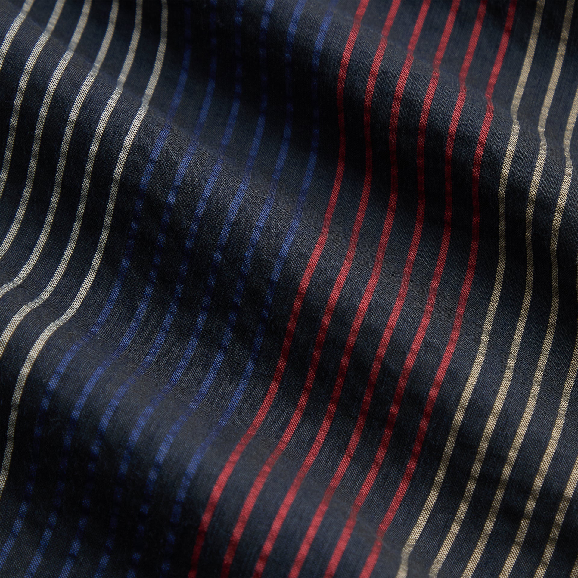 Kith Seersucker Boxy Collared Overshirt - Nocturnal