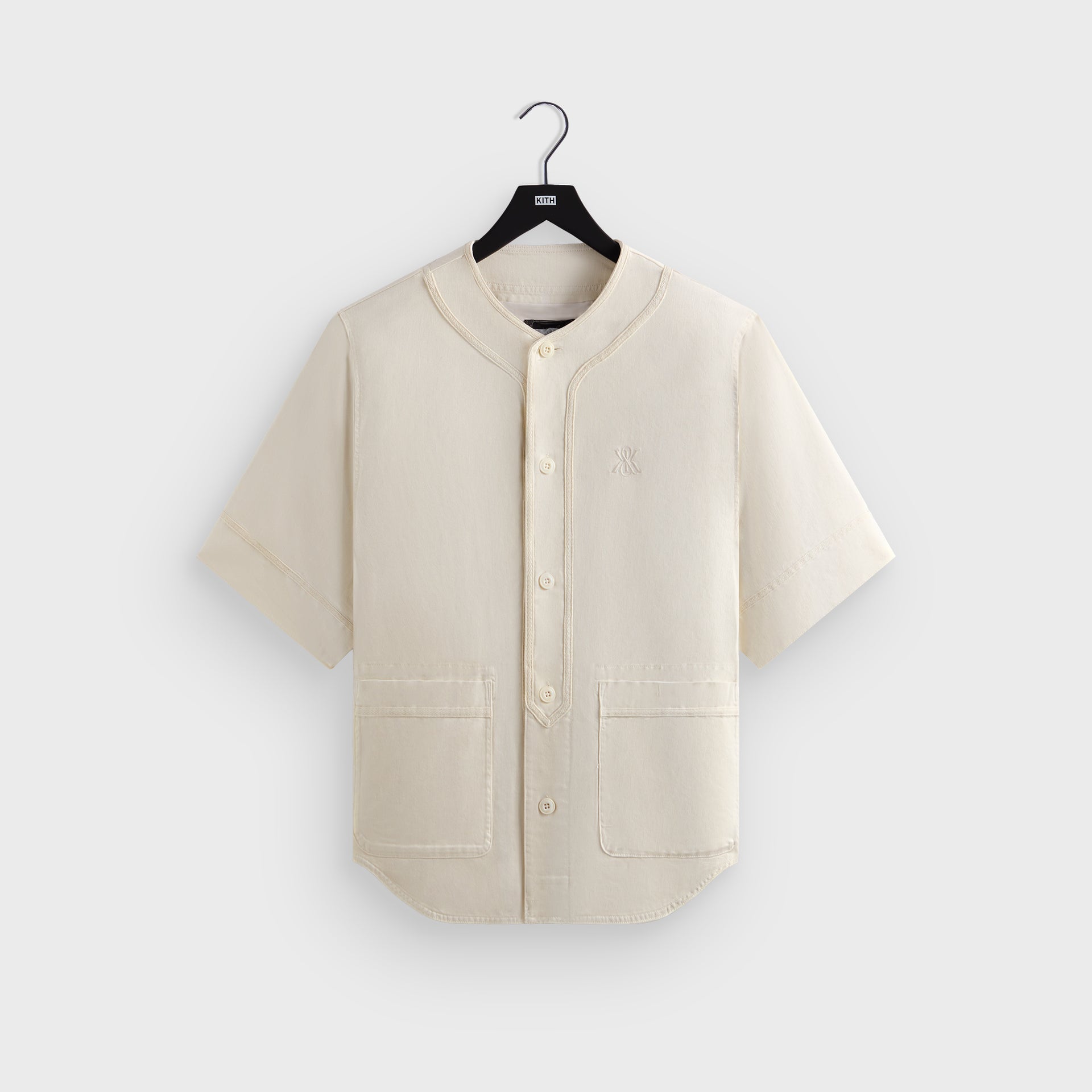 Kith Washed Denim Willis Baseball Shirt - Sandrift