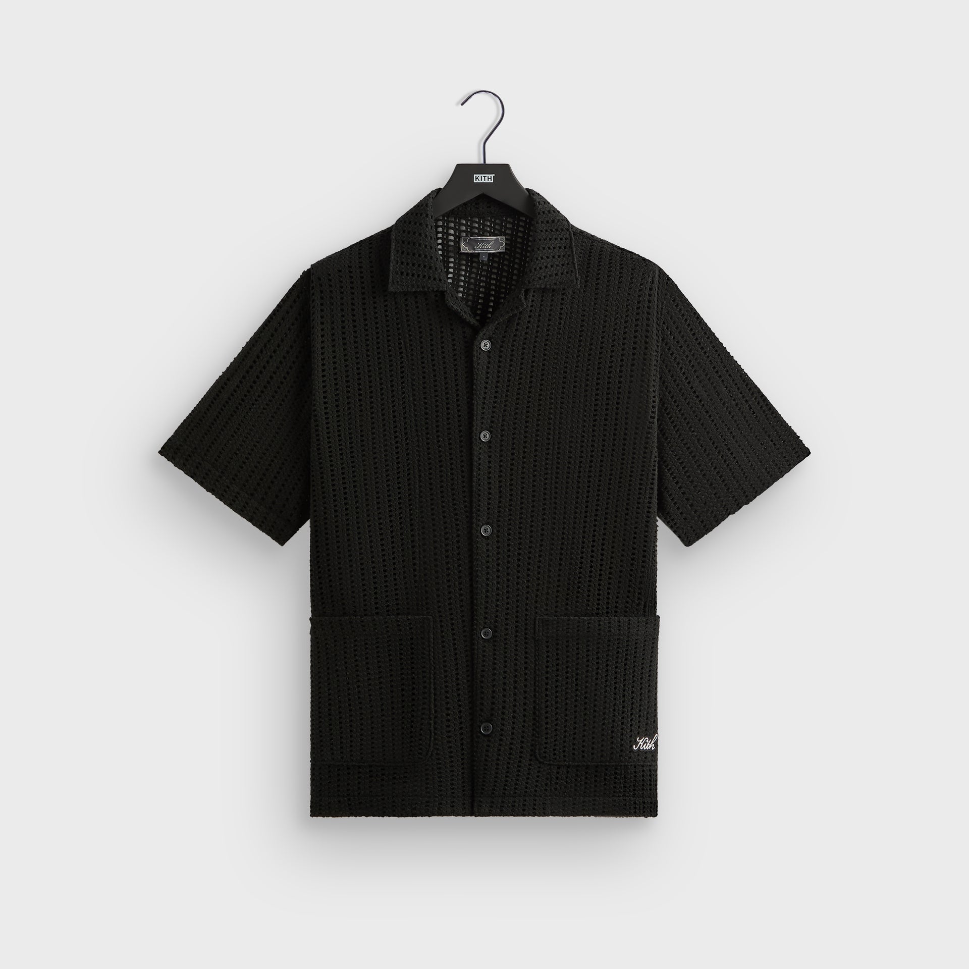Kith Cotton Mesh Thompson Camp Collar Shirt - Black