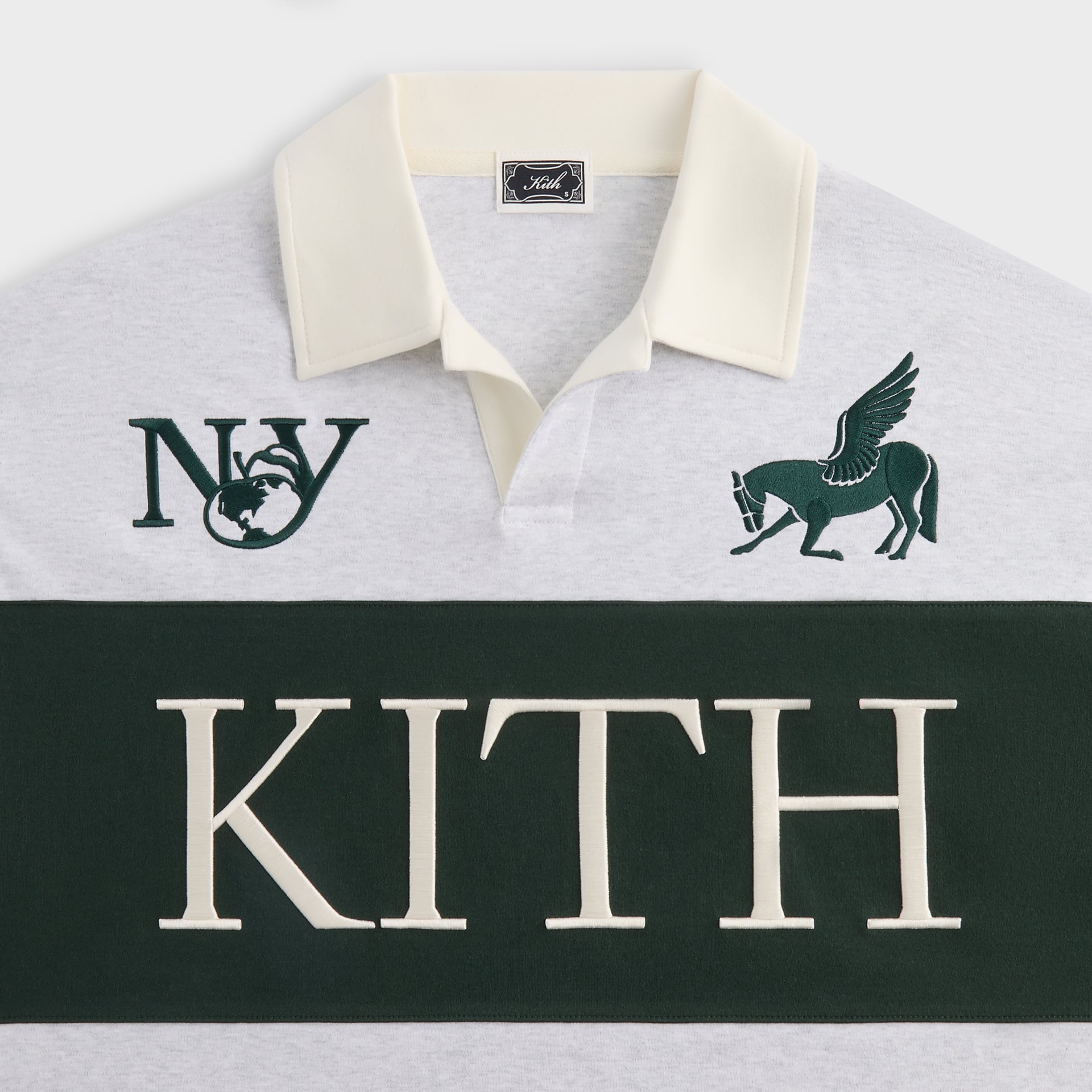 Kith Rugby Nelson Collared Pullover - Light Heather Grey