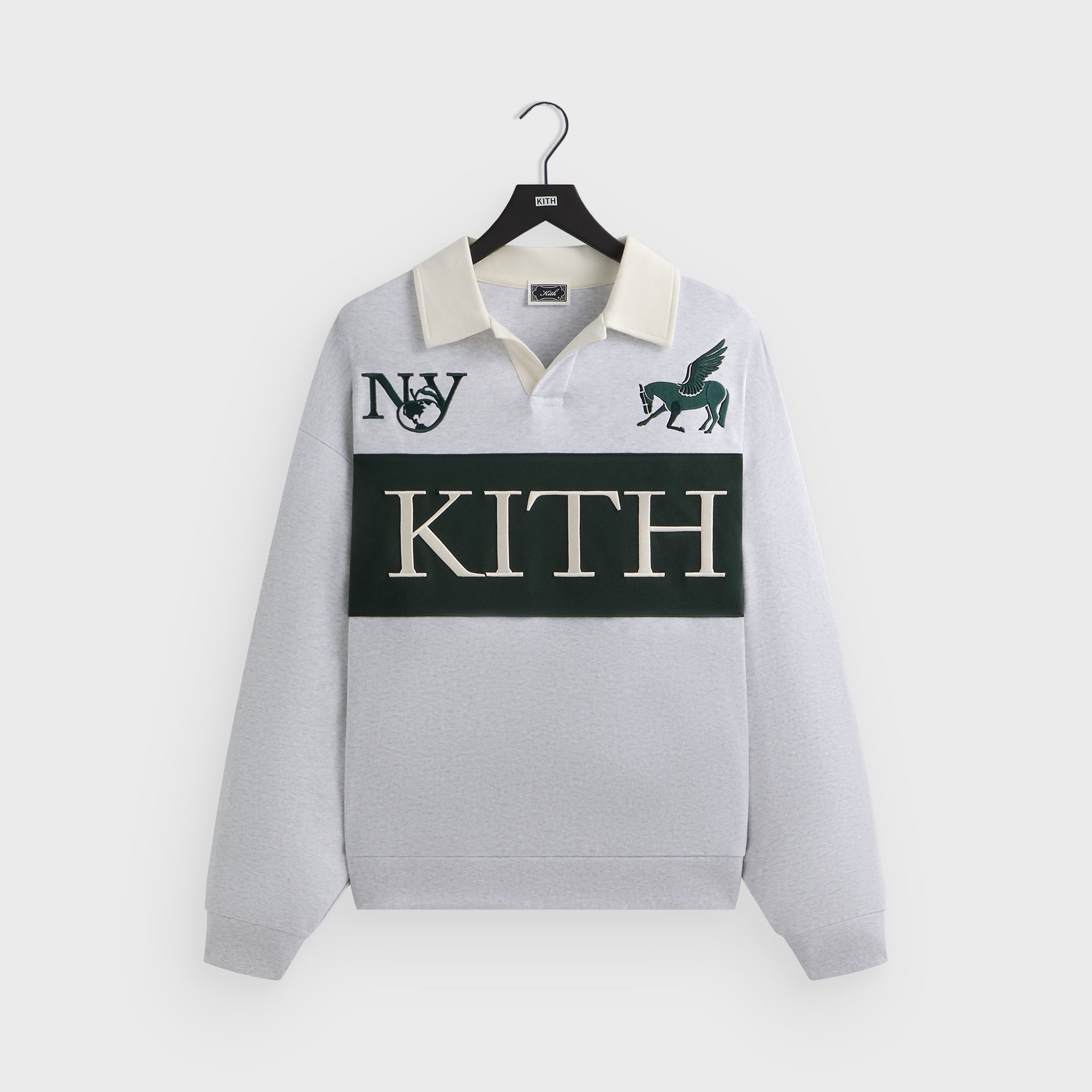Kith Rugby Nelson Collared Pullover - Light Heather Grey