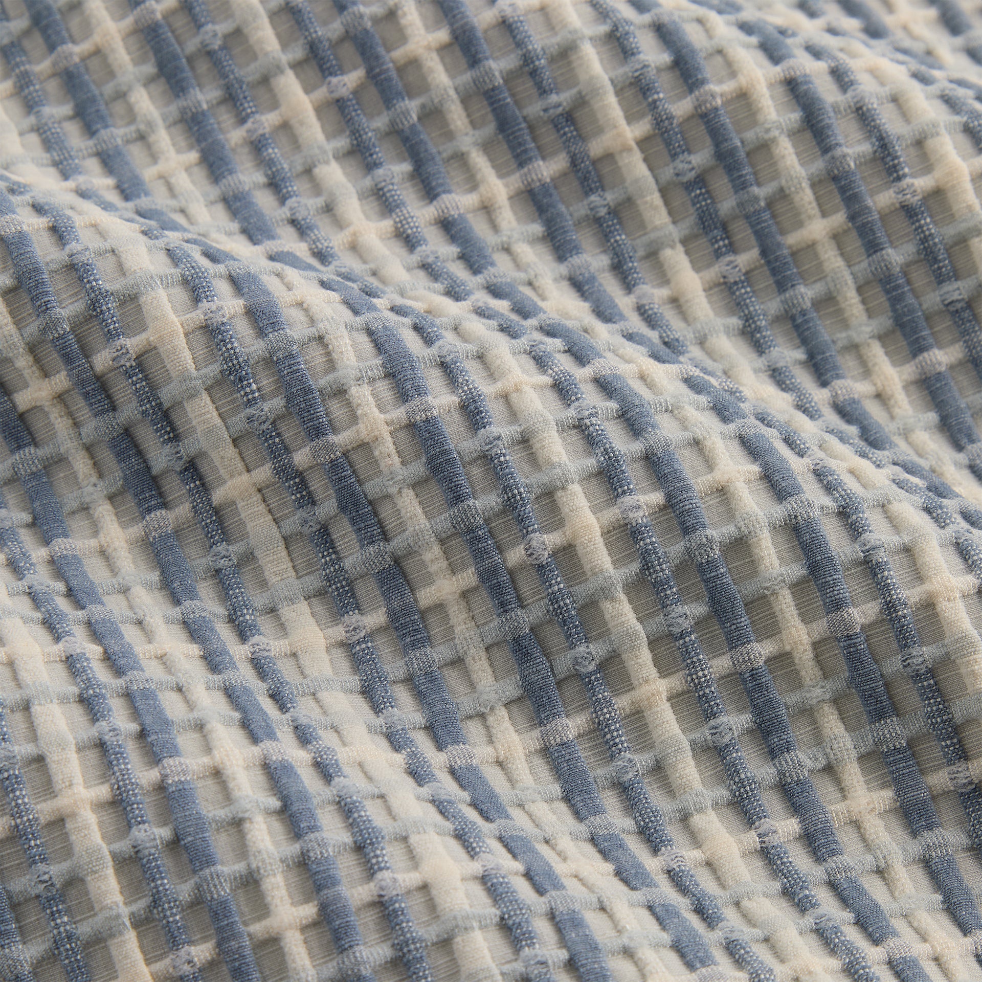 Kith Bubble Check Short Sleeve Boxy Collared Overshirt - Light Indigo